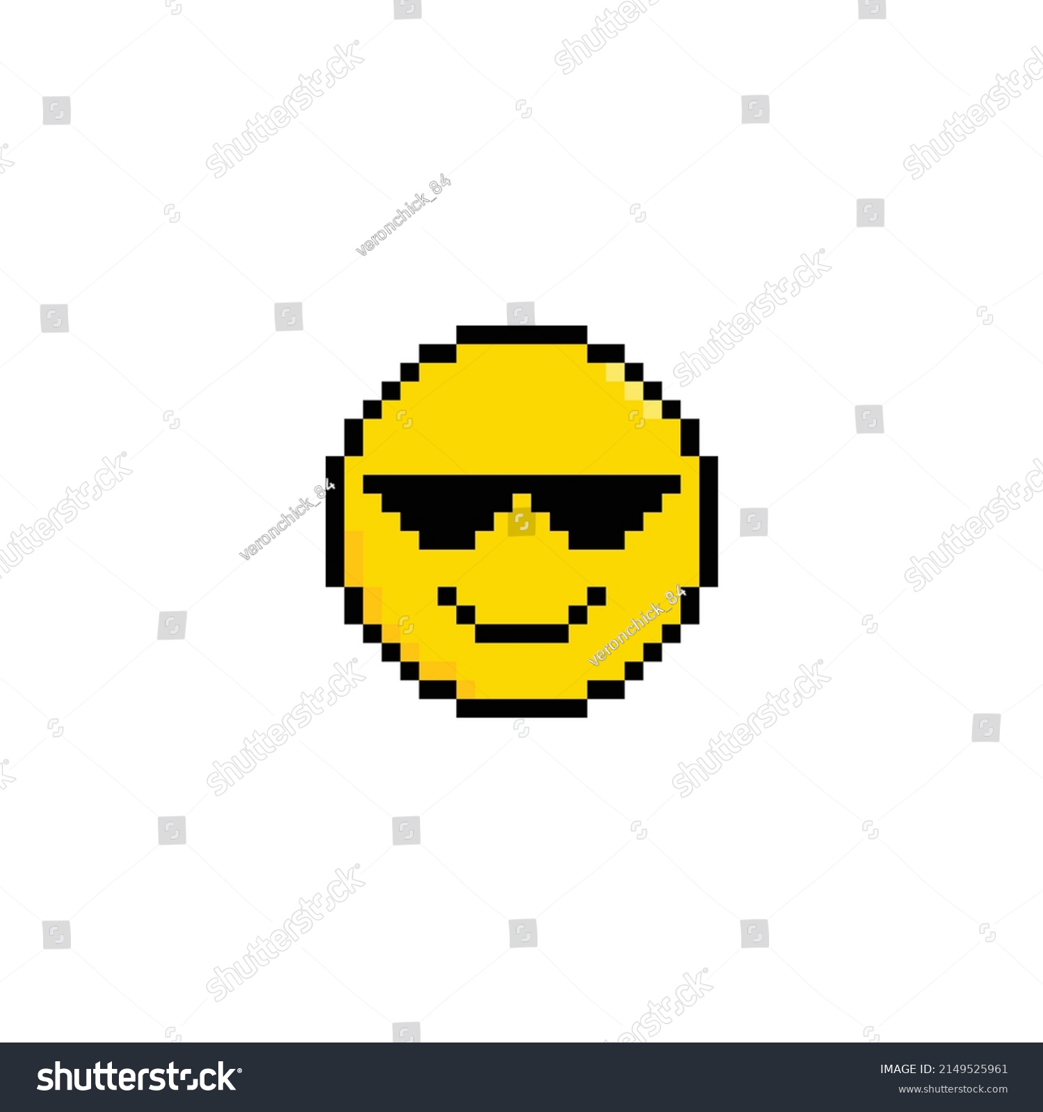 Pixel Art Smile Icon Vector Game Stock Vector (Royalty Free) 2149525961 ...