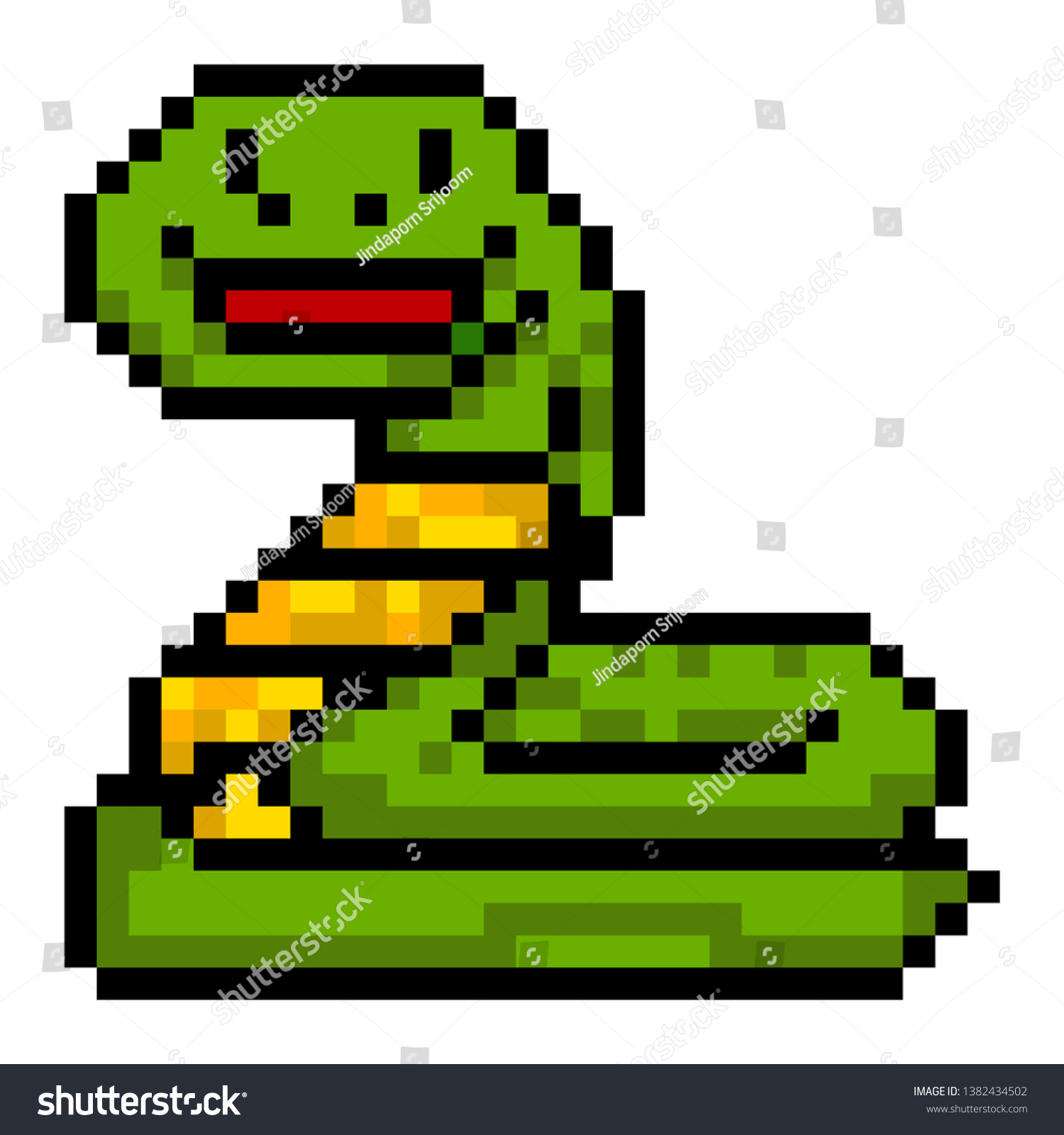 Pixel Art Snake Template Cartoon Stock Vector (Royalty Free) 1382434502