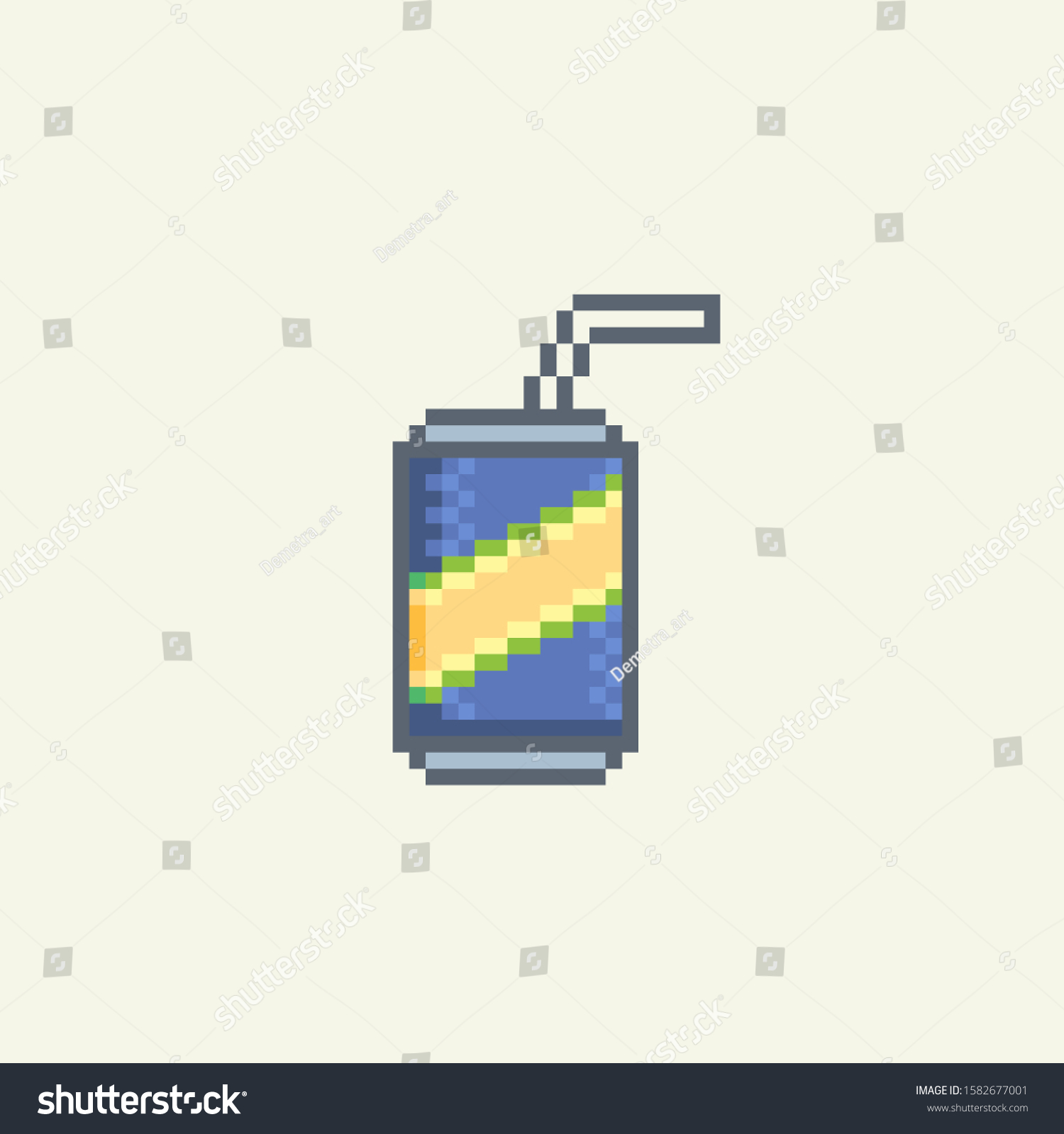 Pixel Art Soda Drink Vector Icon Stock Vector (Royalty Free) 1582677001