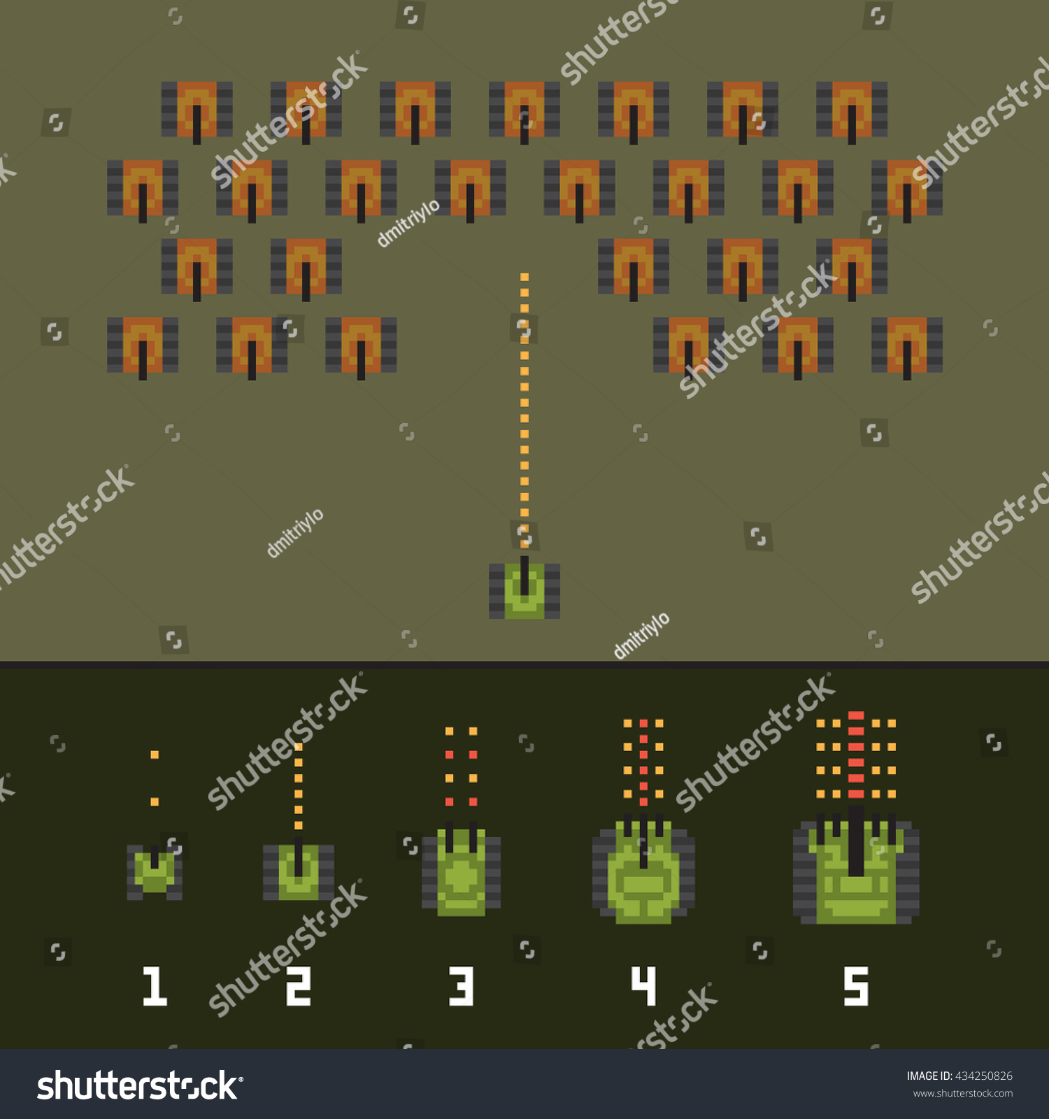 Pixel Art Style War Tank Game Stock Vektorgrafik Lizenzfrei Shutterstock