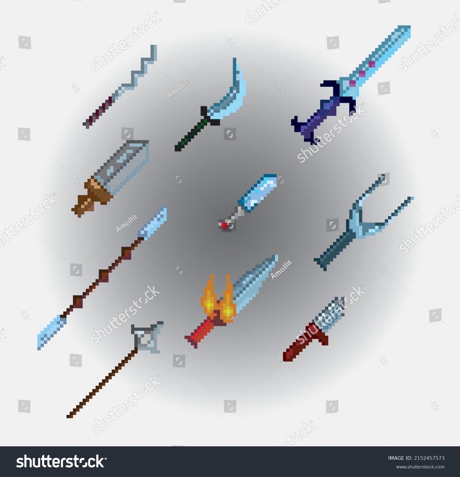 Pixel Art Swords Rpg Games Textures Stock Vector (Royalty Free ...