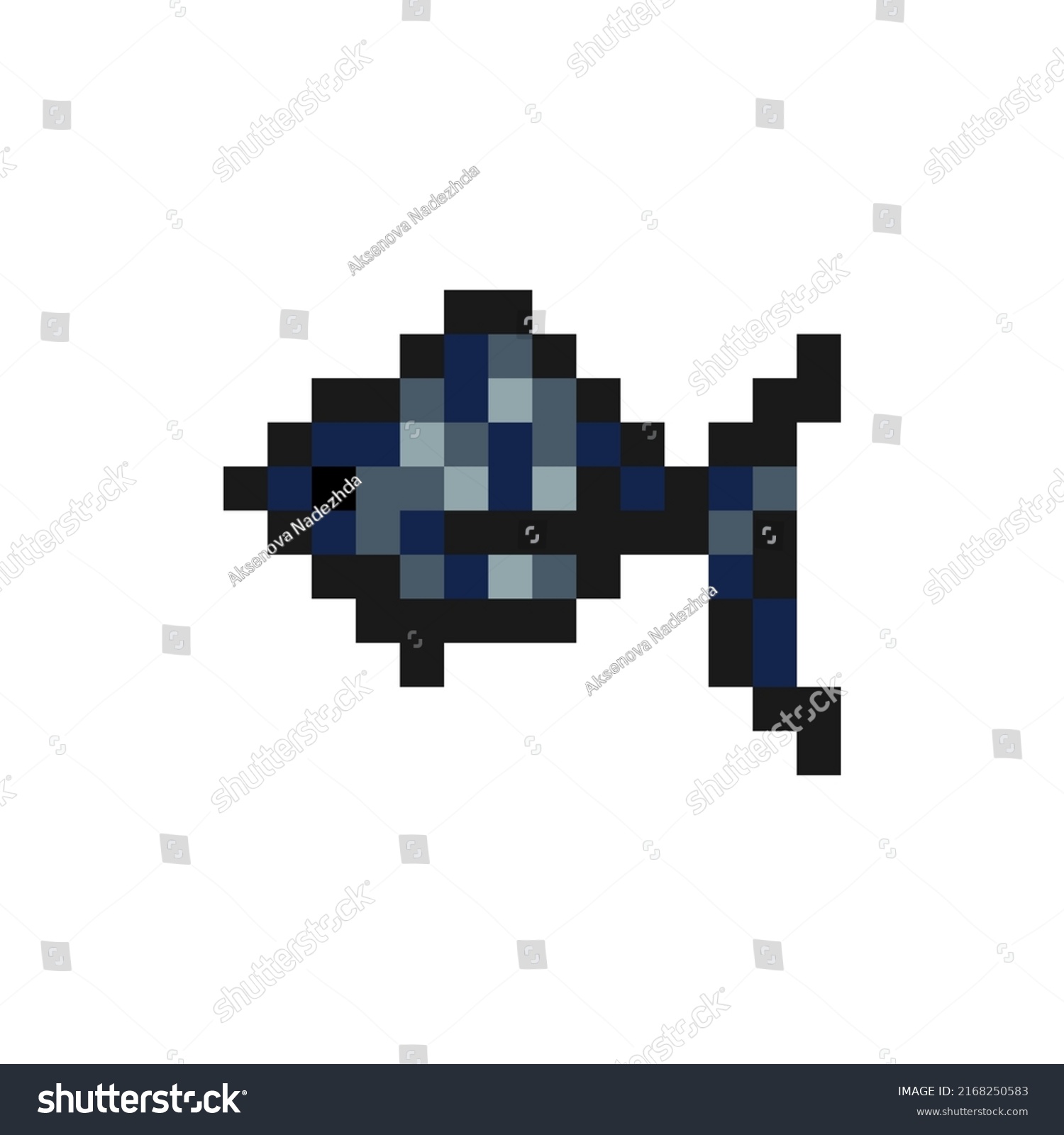 Pixel Art Symbol Fish Vector Pixel Stock Vector (Royalty Free ...