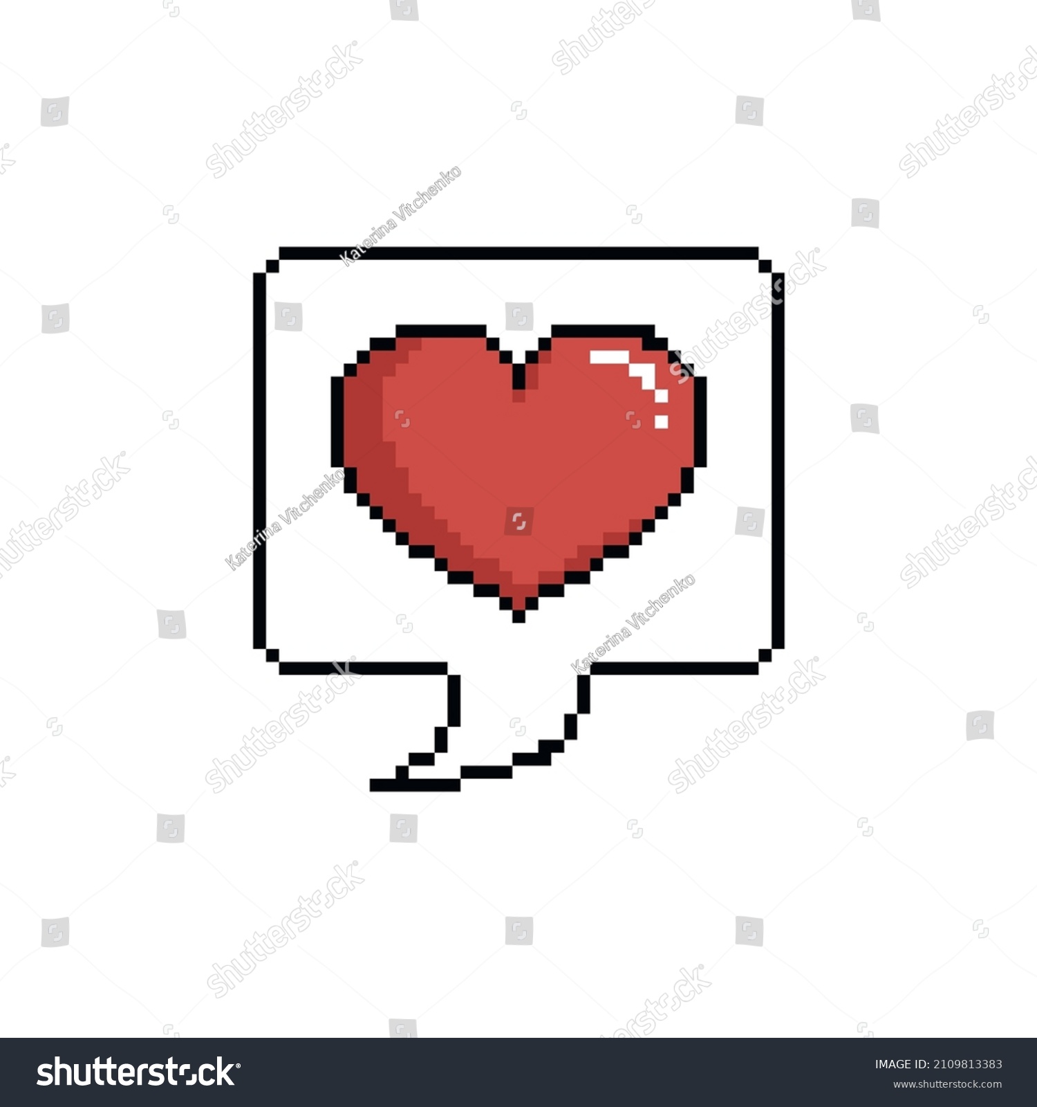 Pixel Art Symbol Message Heart On Stock Vector (Royalty Free ...