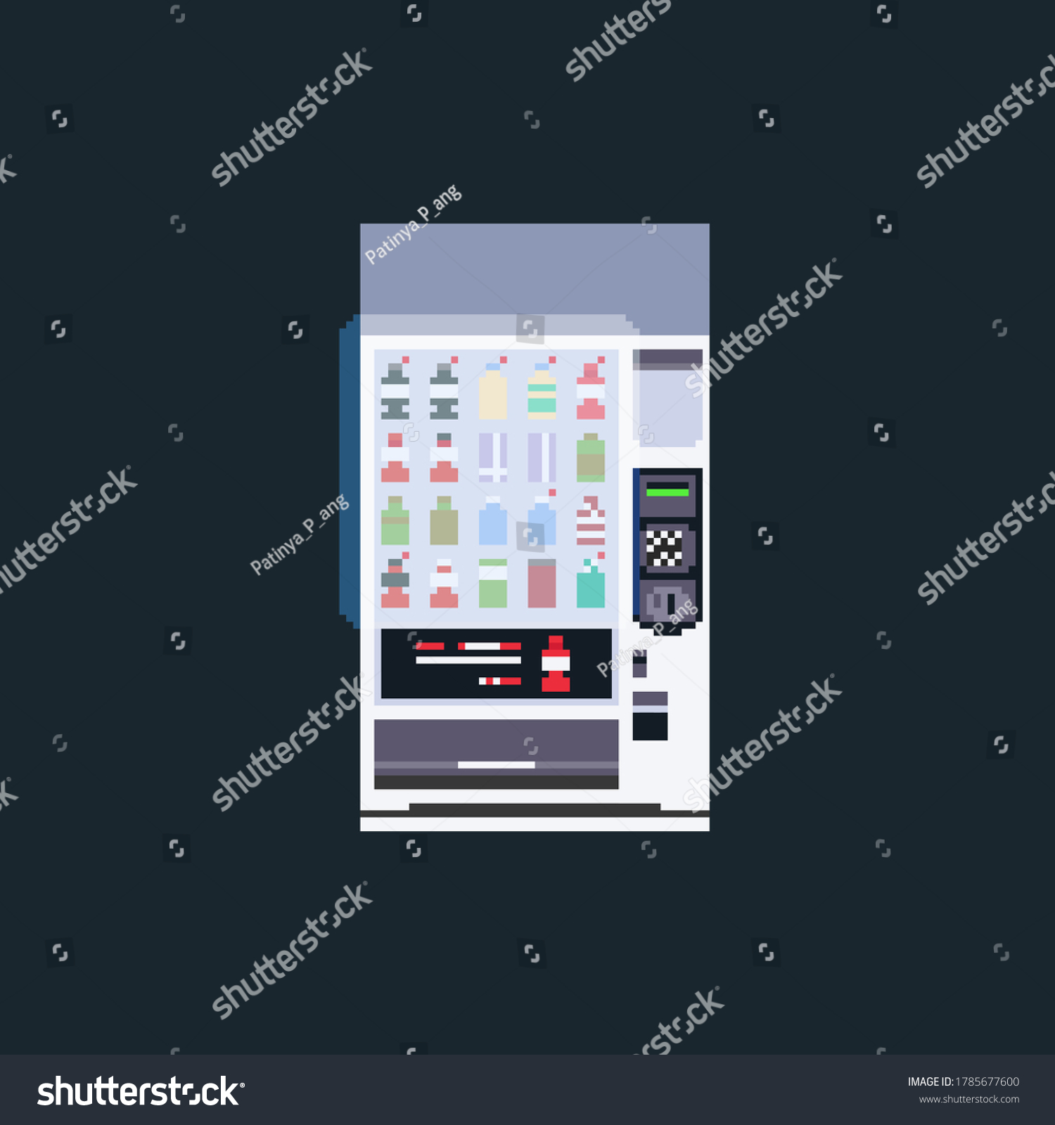 Vektor Stok Pixel Art Touch Screen Vending Machine (Tanpa Royalti ...