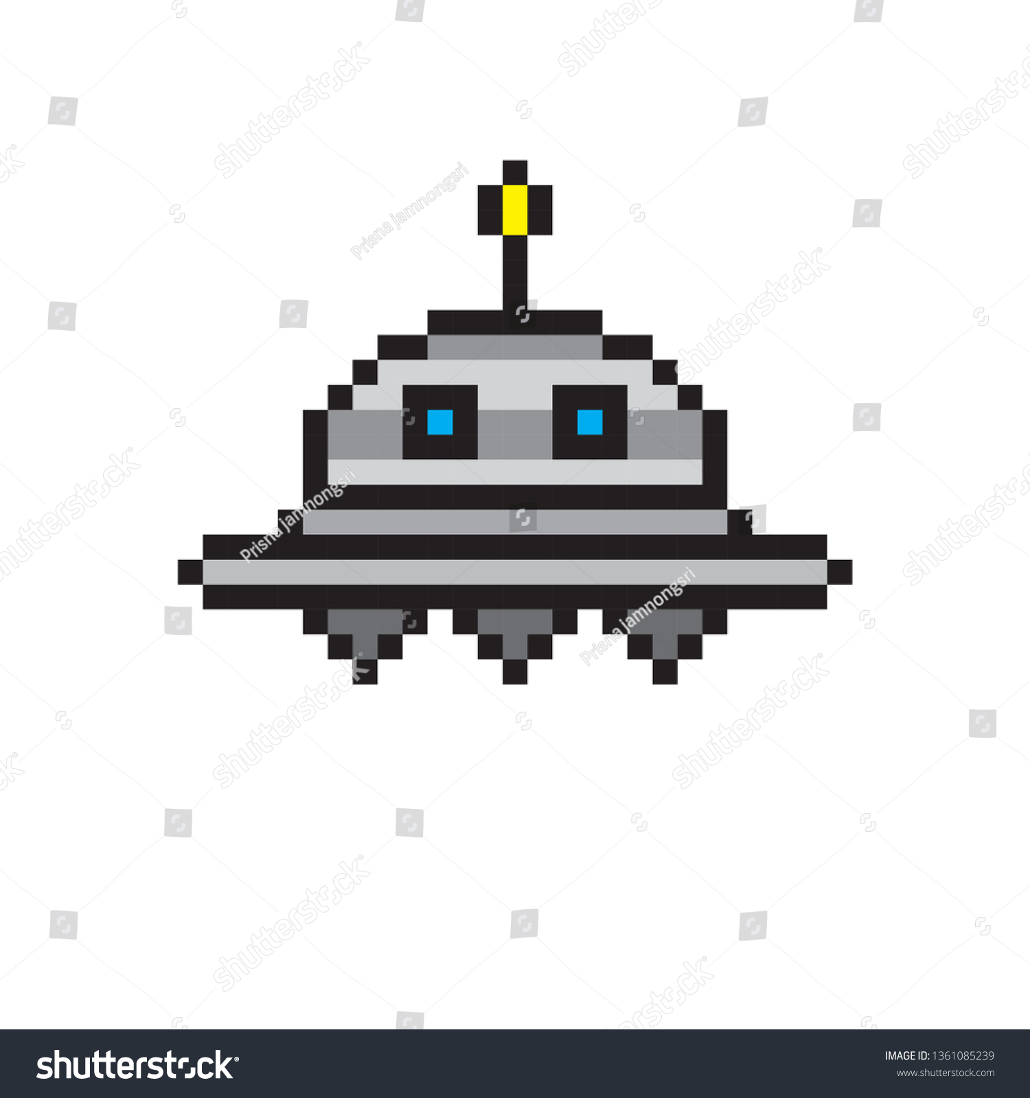 Pixel Art Ufo Stock Vector (Royalty Free) 1361085239 | Shutterstock