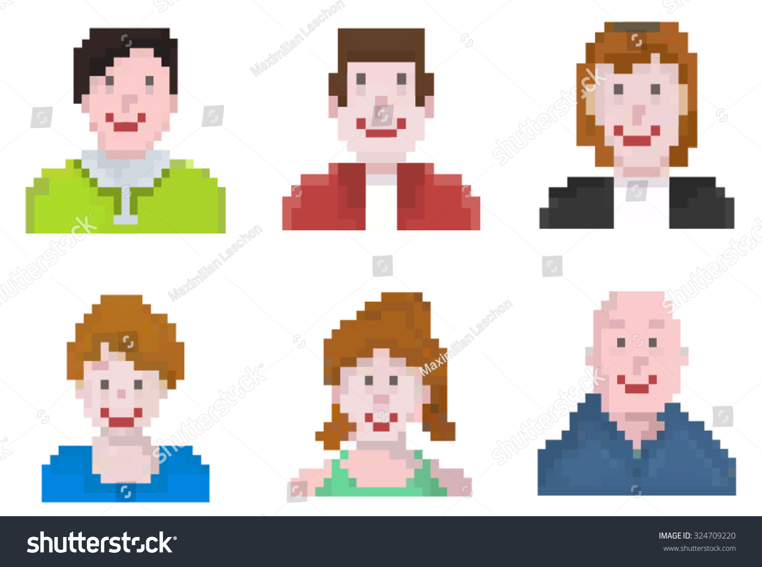 Pixel Art User Icons Stock Vector (Royalty Free) 324709220