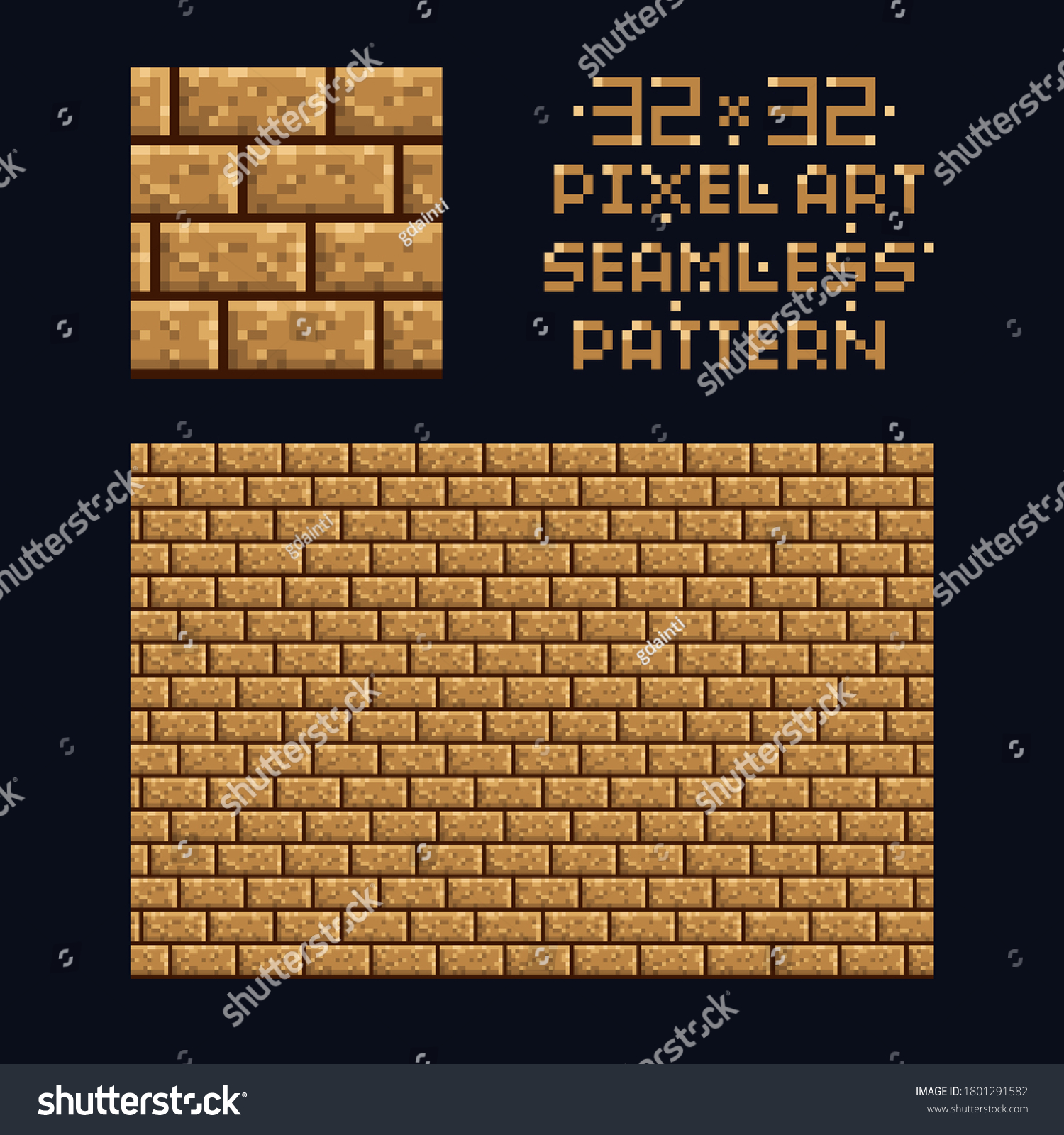 Pixel Art Vector Illustration X Seamless Stock Vector Royalty Free