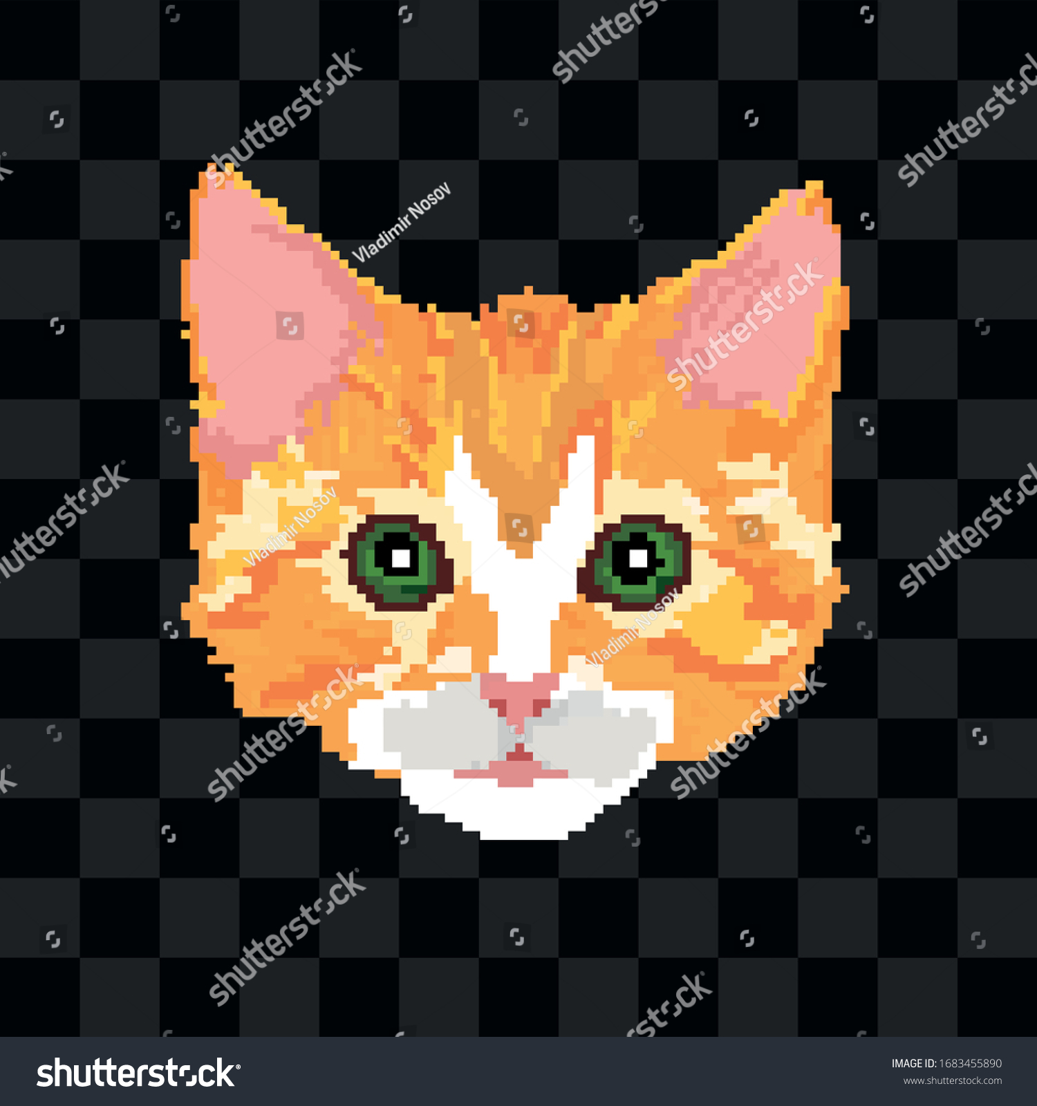 Pixel Art Vector Orange Tabby Cat 库存矢量图（免版税）1683455890 Shutterstock 1479