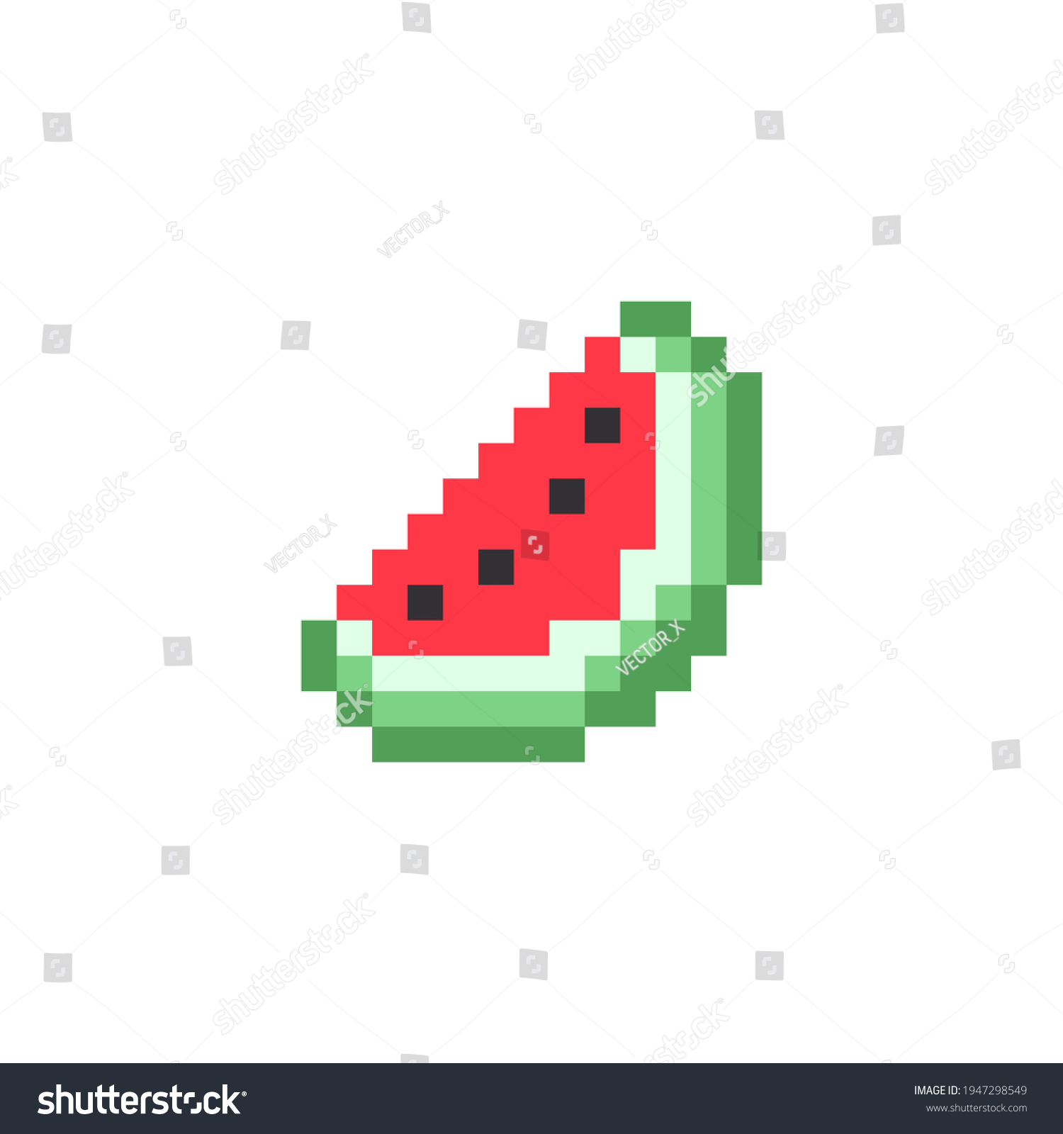 Pixel Art Watermelon Icon Pixels Vector Stock Vector (Royalty Free ...