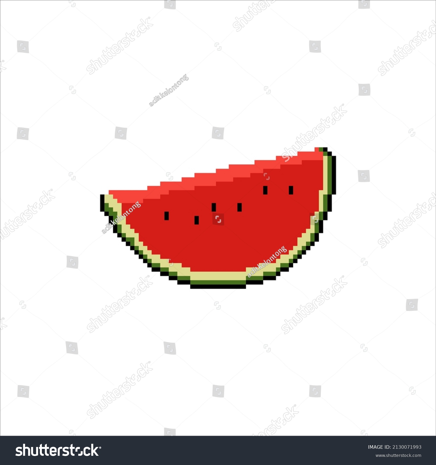 Pixel Art Watermelon Vector Illustration On Stock Vector (Royalty Free ...