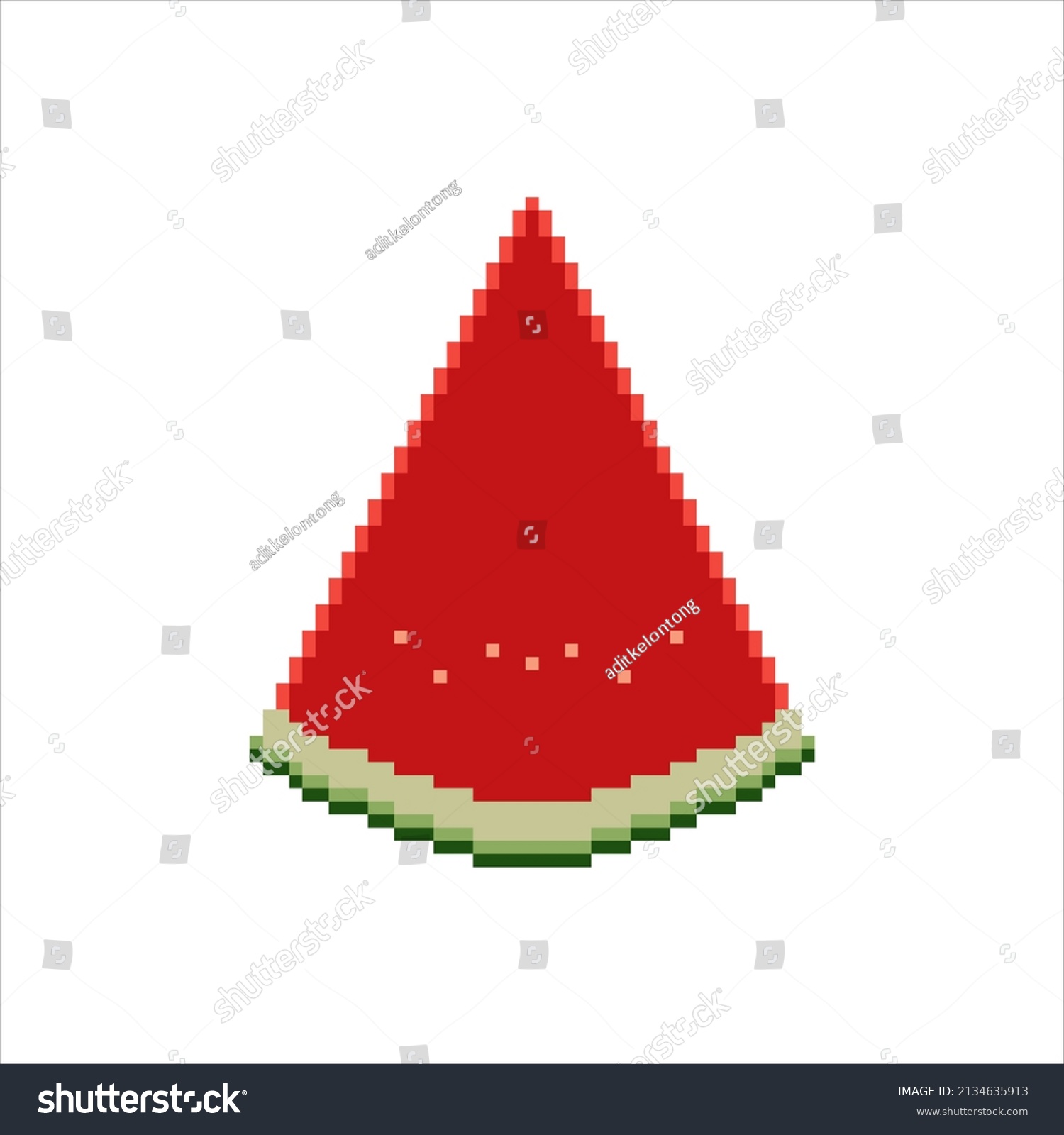 Pixel Art Watermelon Vector Illustration On Stock Vector (Royalty Free ...