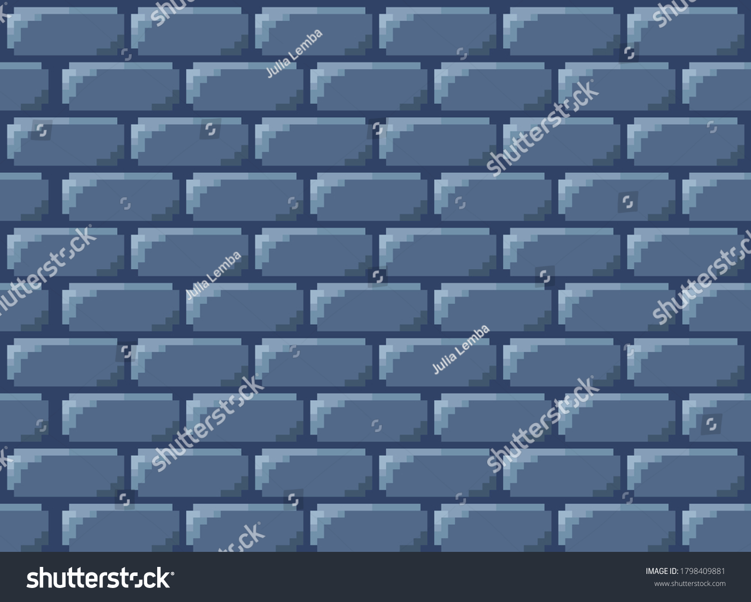 Pixel Brick Wall Seamless Pattern Vector Stock Vector (Royalty Free ...