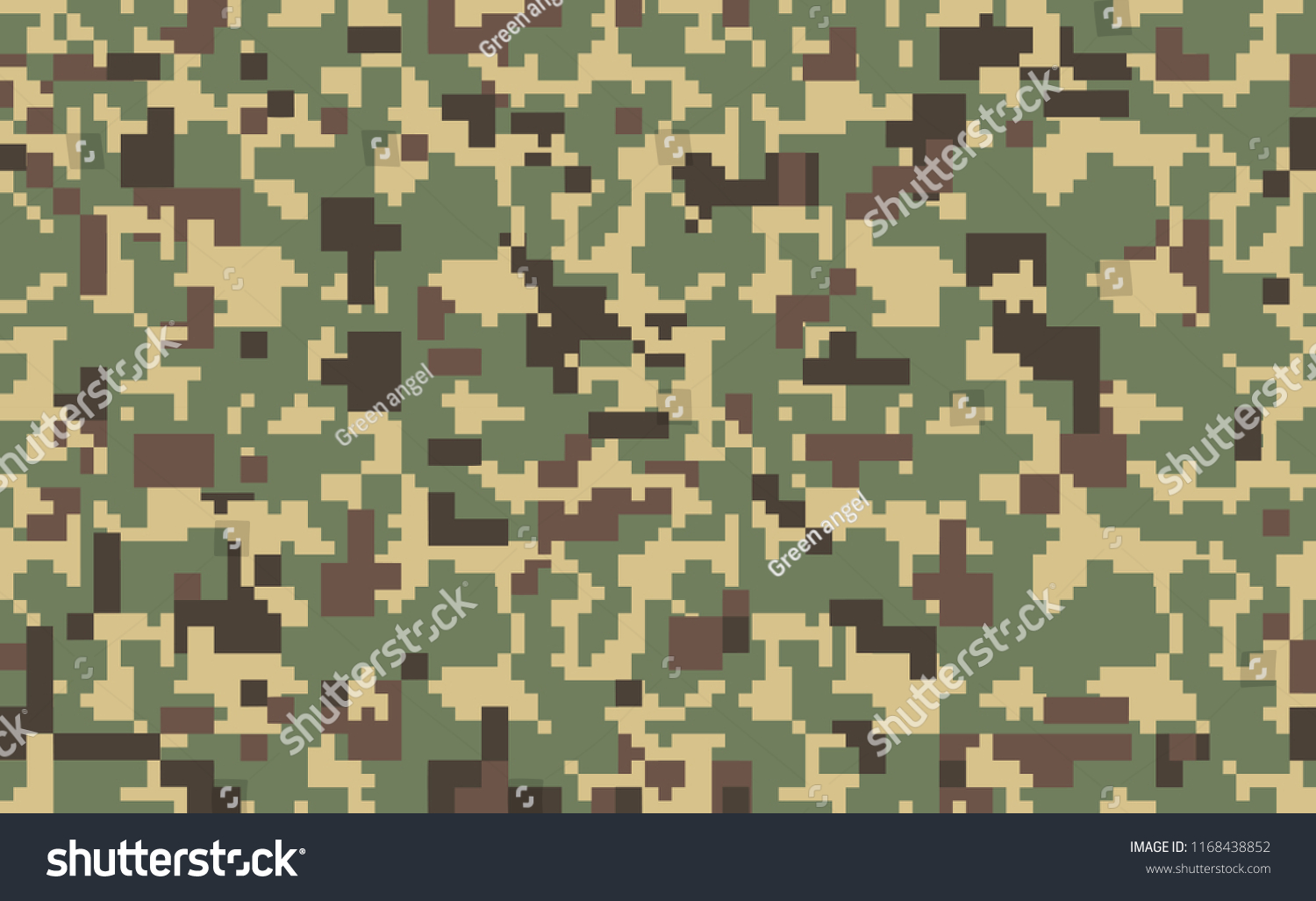 Pixel Camo Background Seamless Camouflage Pattern Stock Vector Royalty Free