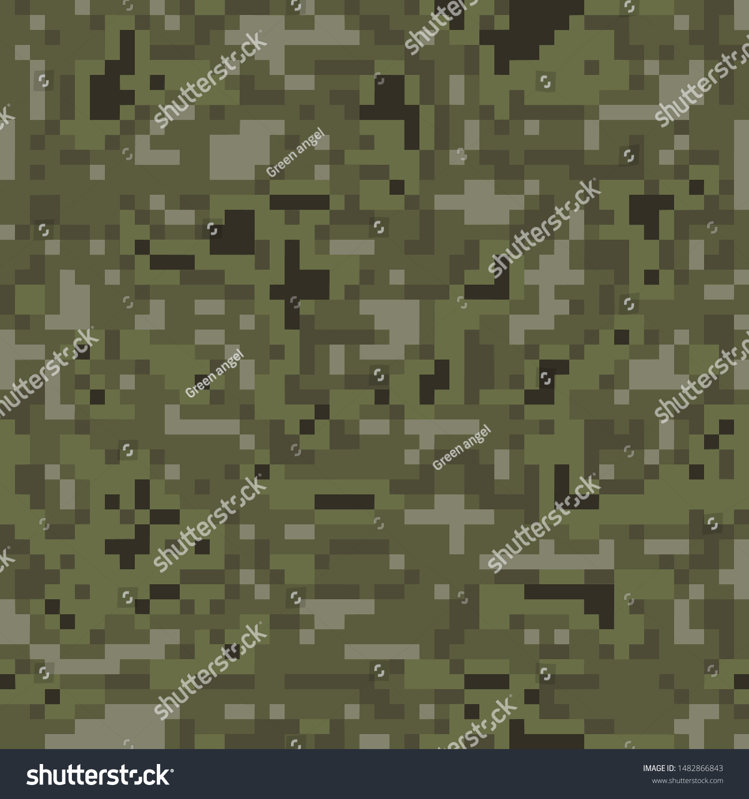 Pixel Camo Background Seamless Camouflage Pattern Stock Vector Royalty Free