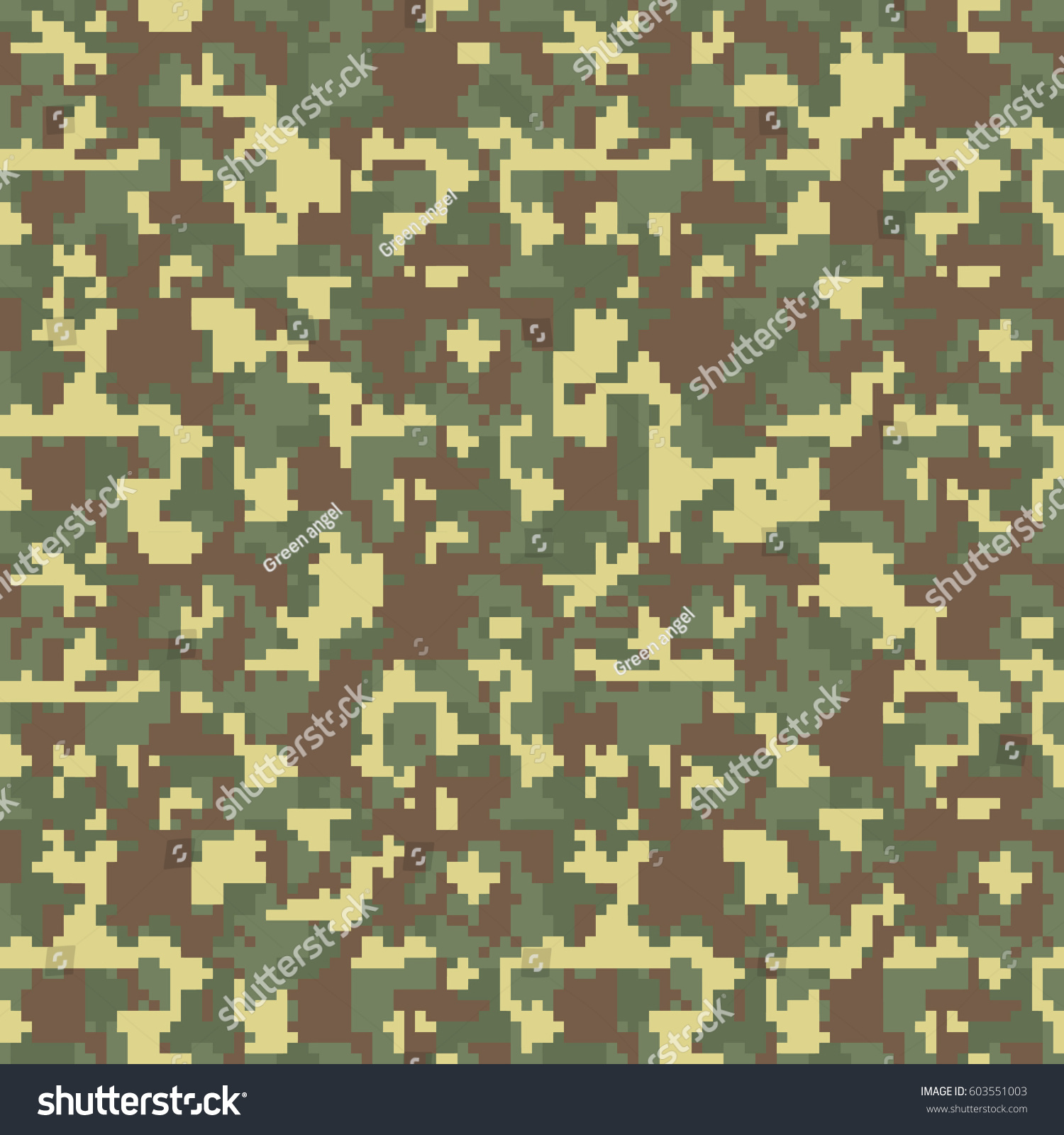 Pixel Camo Seamless Camouflage Pattern Military Stock Vector (Royalty ...
