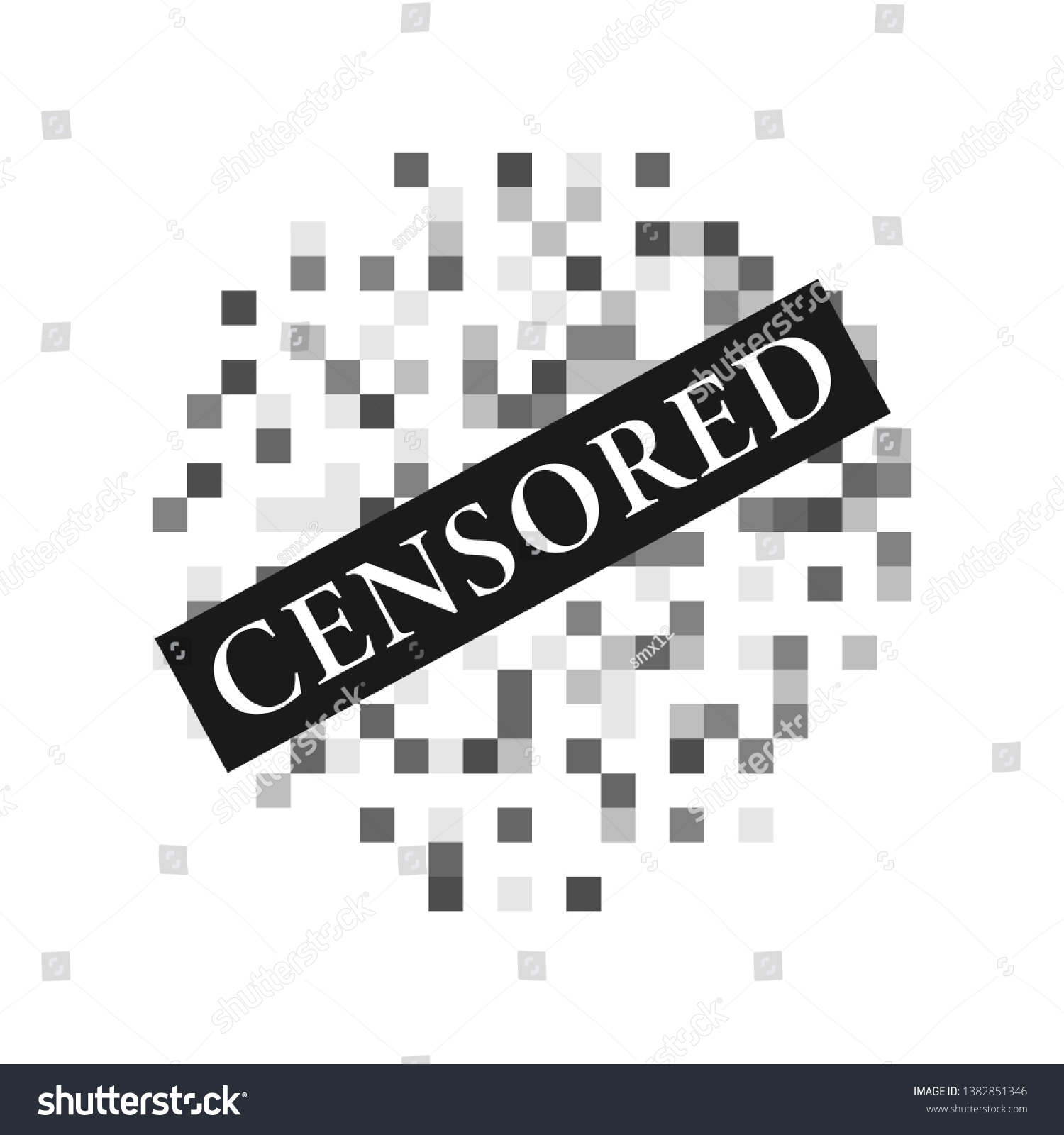 Pixel Censored Signs Vector Template Black Stock Vector (Royalty Free ...