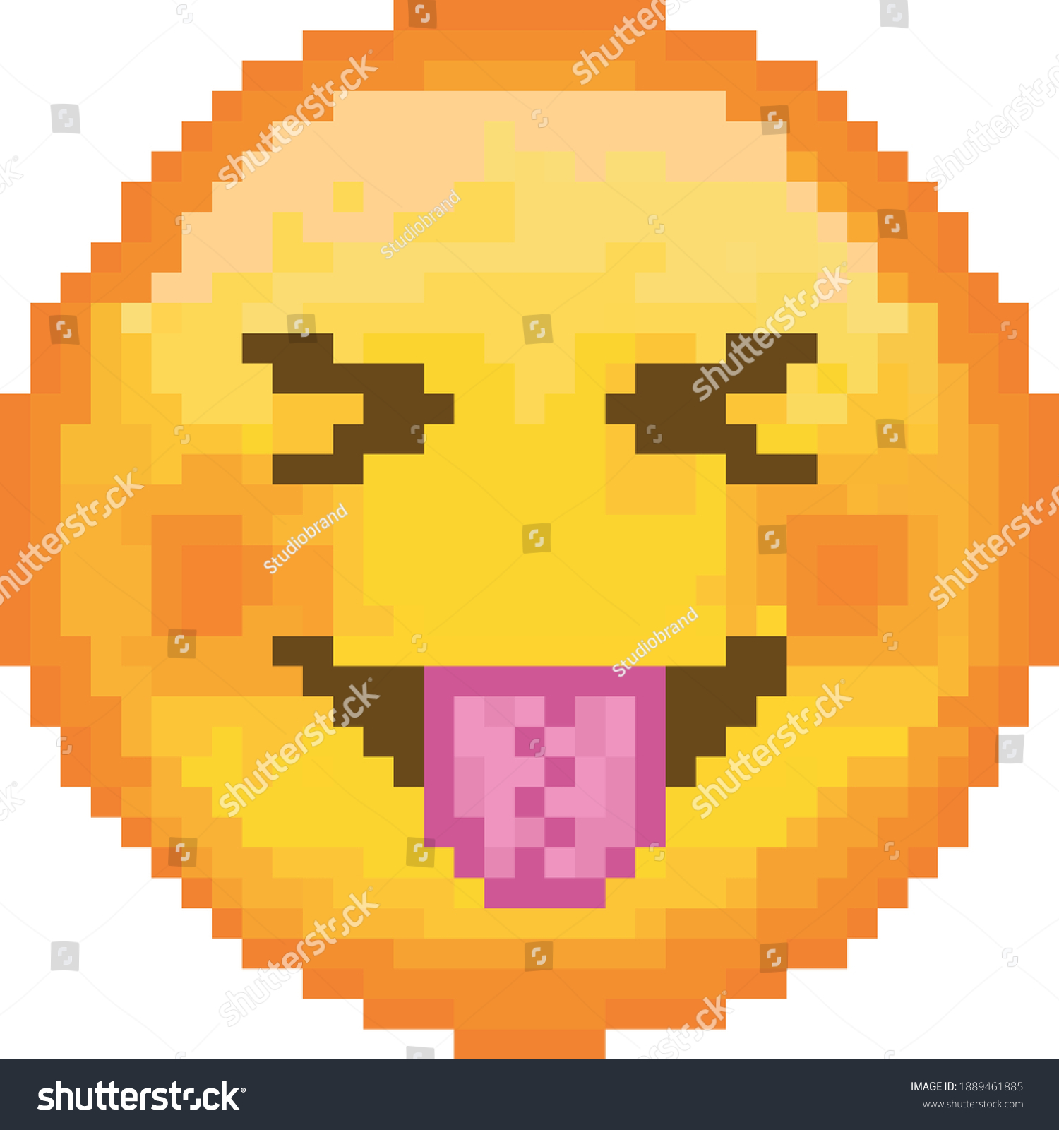 Pixel Emoji Emoticon Vector Smiling Face Stock Vector (Royalty Free ...