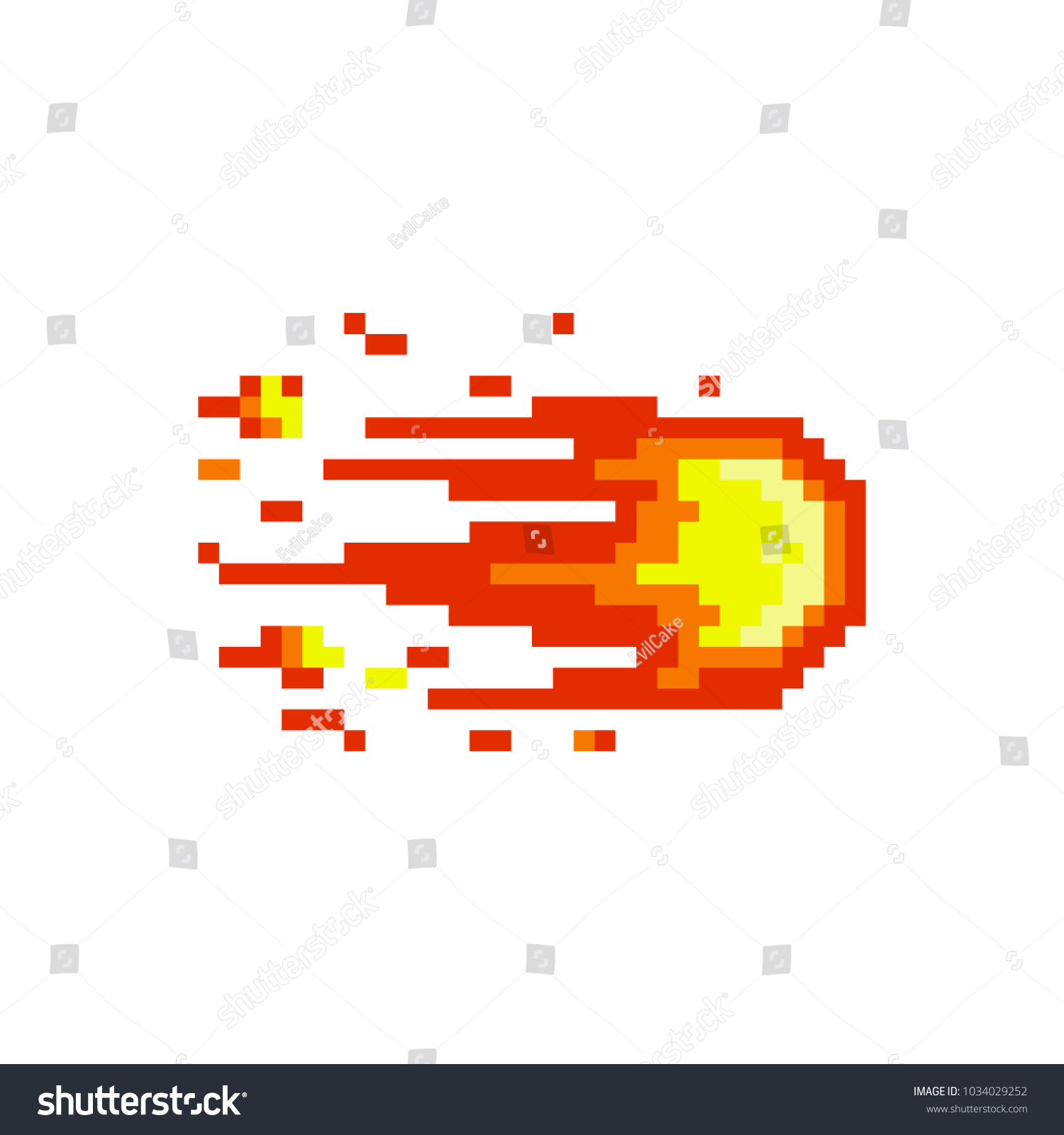 Pixel Fireball Games Websites Stock Vector (Royalty Free) 1034029252