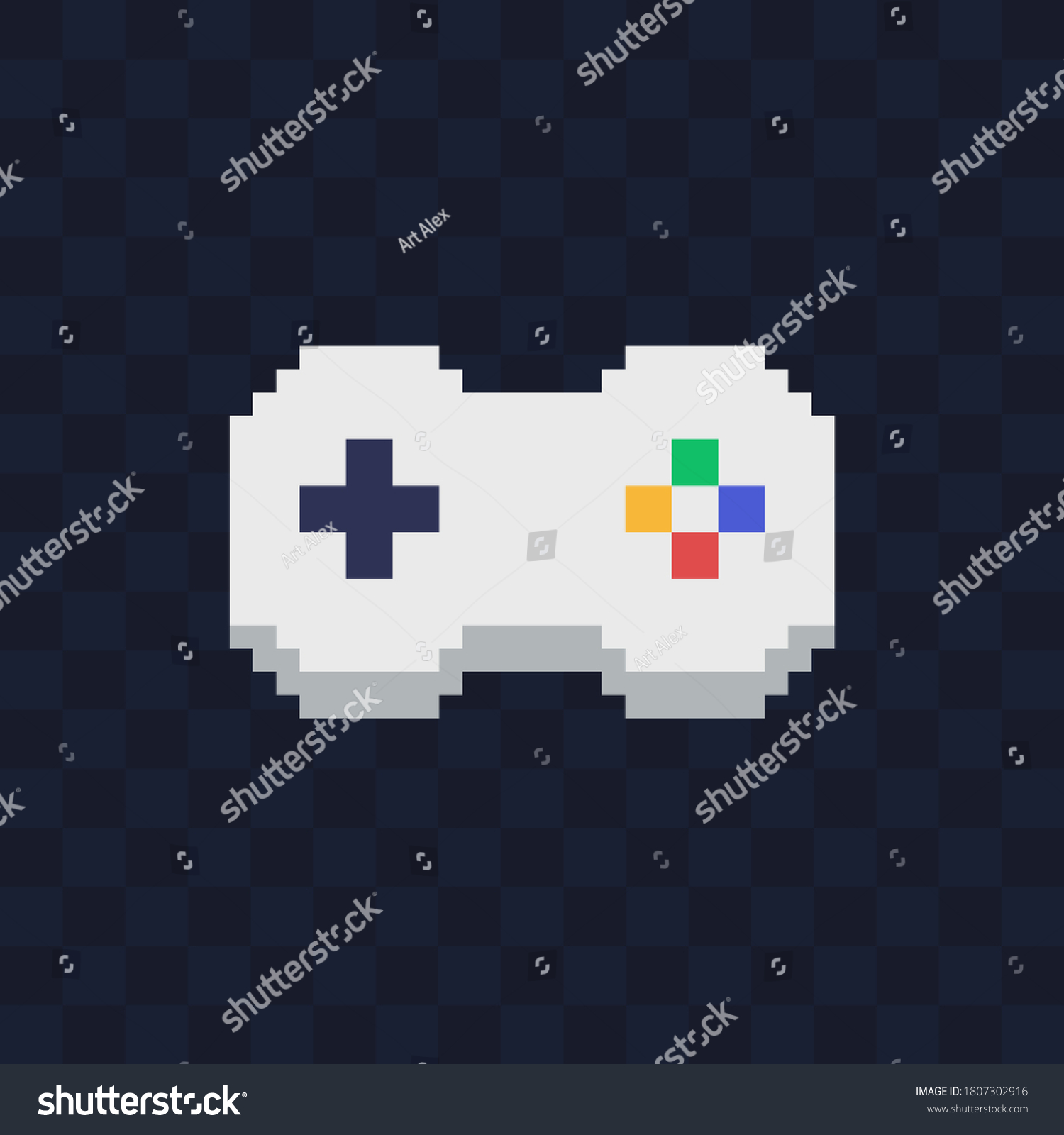 Pixel Gamepad On Transparent Background Textiles Stock Vector (Royalty ...