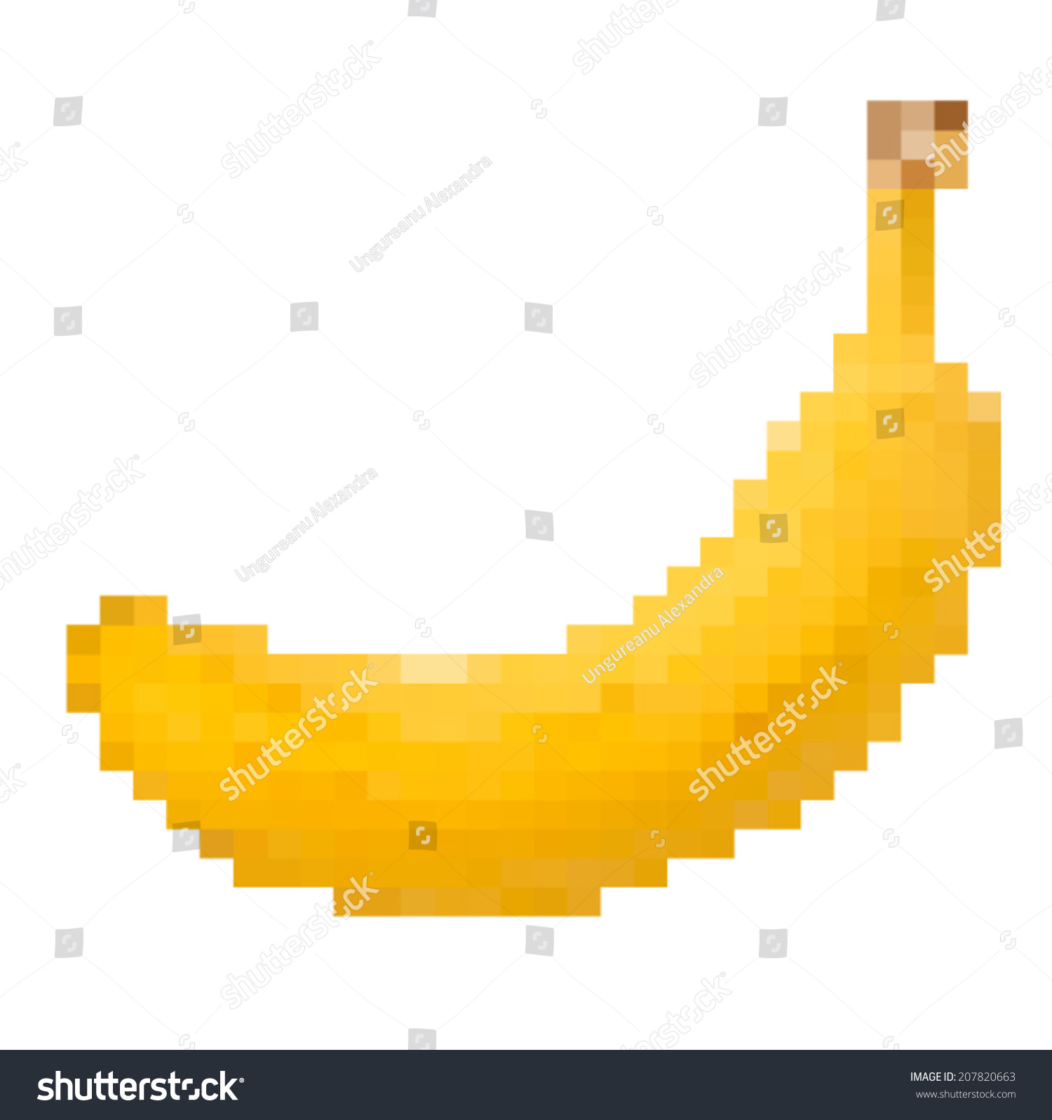 Pixel Graphic Banana Stock Vector Illustration 207820663 : Shutterstock