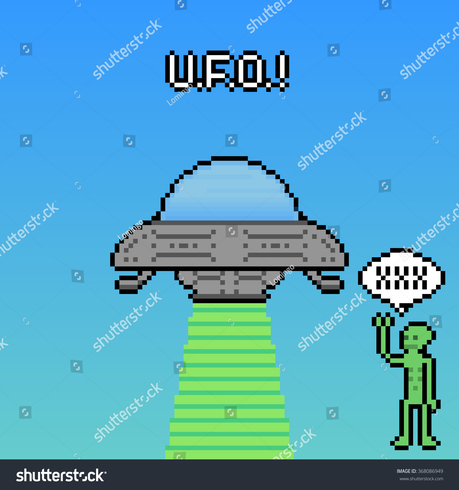 Pixel Illustration Alien Ufo Stock Vector Royalty Free 368086949 8589