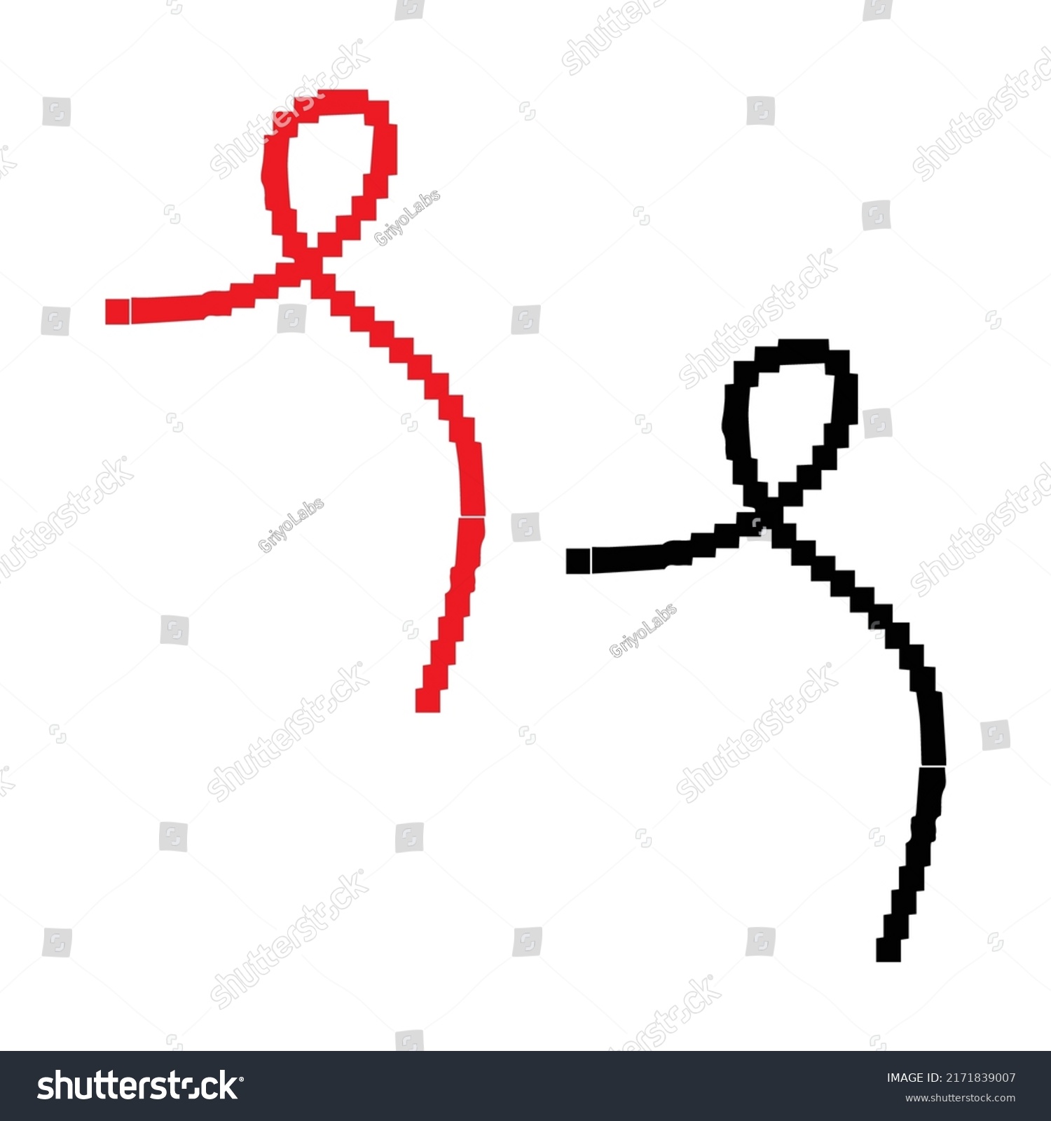 Pixel Line Isolated On White Background Stock Vector Royalty Free