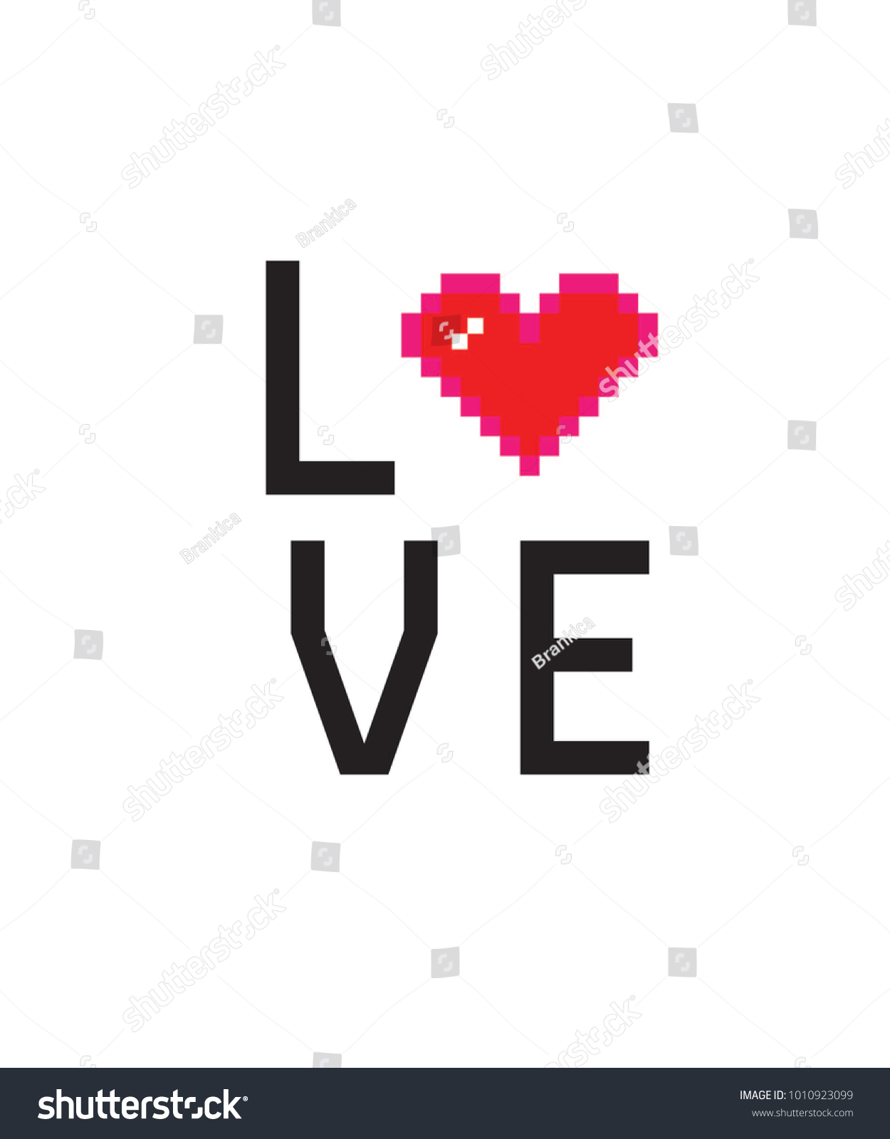 Pixel Love Heart Stock Vector (Royalty Free) 1010923099 | Shutterstock