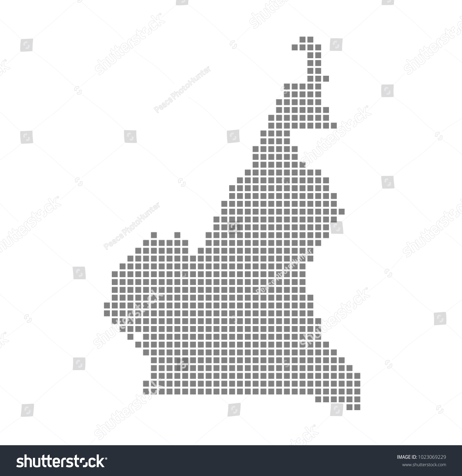 Pixel Map Cameroon Vector Dotted Map Stock Vector Royalty Free 1023069229 