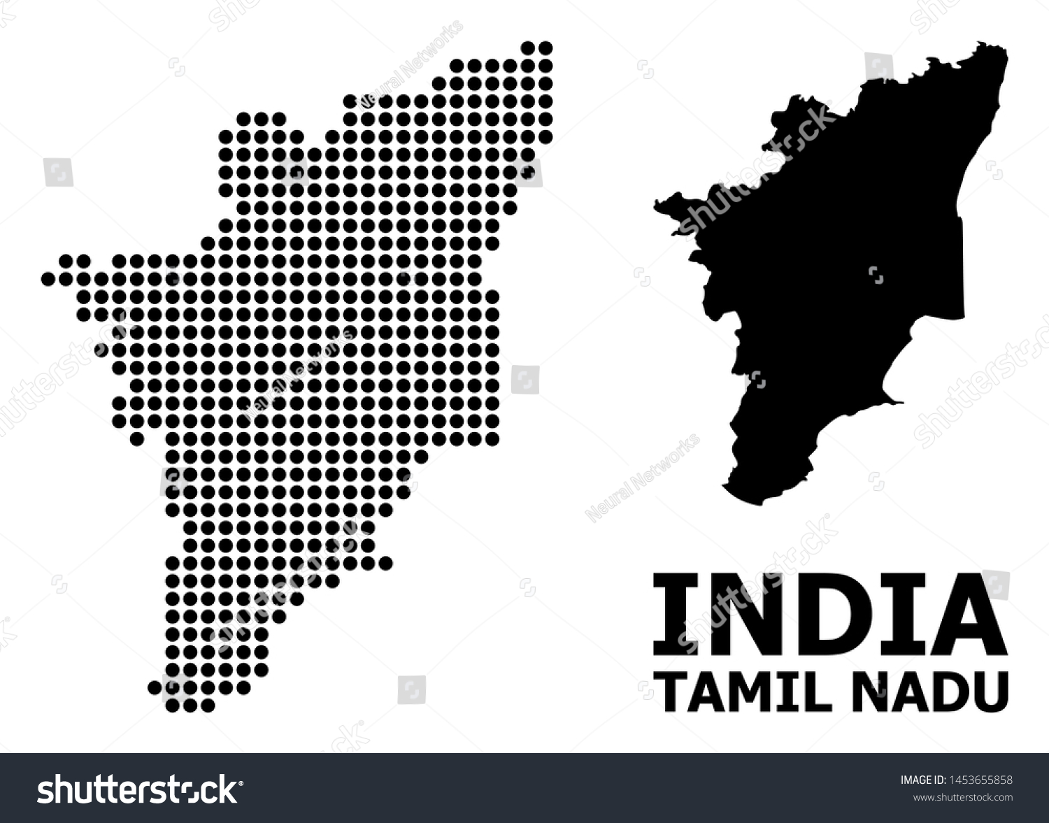 Pixel Map Tamil Nadu State Composition Stock Vector (Royalty Free ...