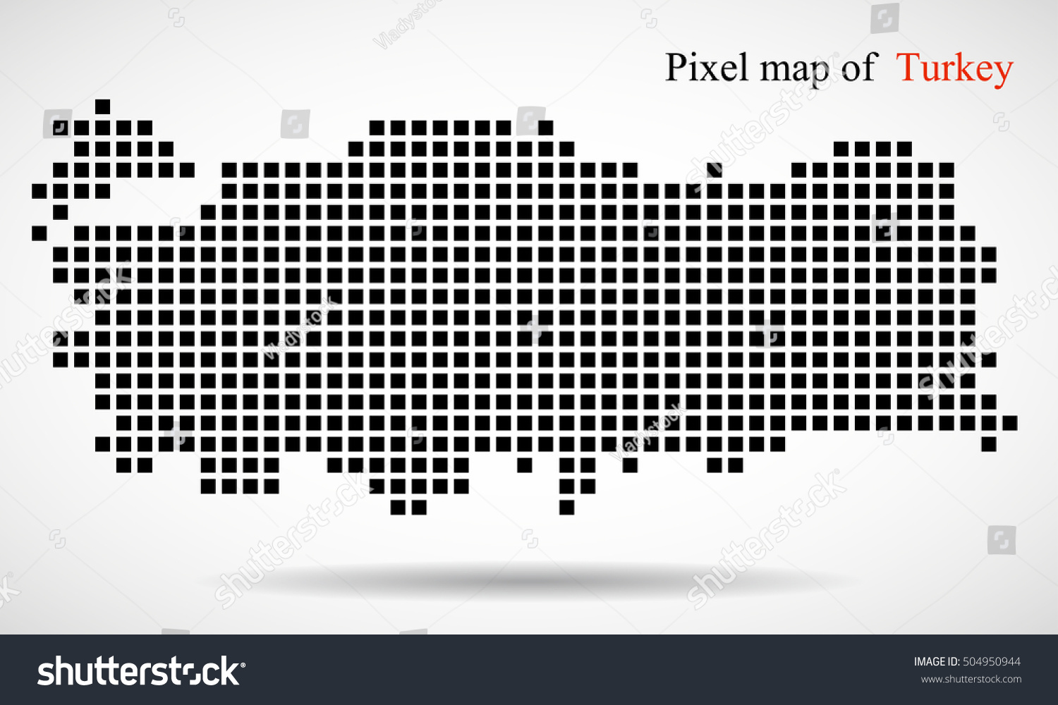 Pixel Map Turkey Vector Illustration Eps Stock Vector (Royalty Free) 504950944