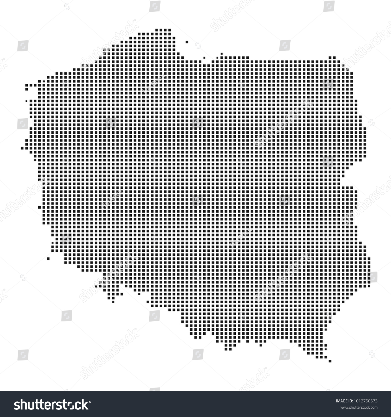 Pixel Mosaic Map Poland On White Stock Vector (Royalty Free) 1012750573 ...