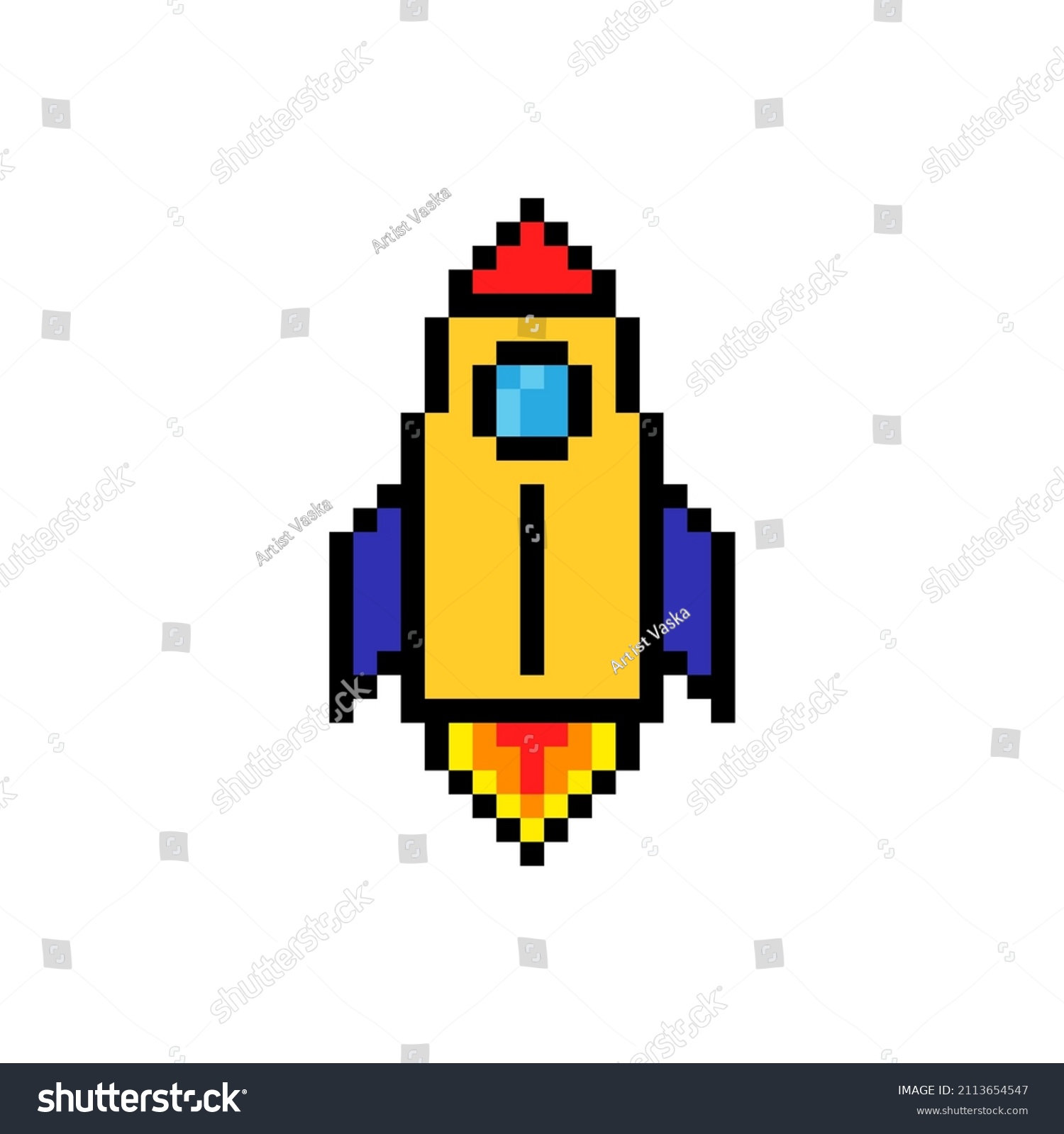 Pixel Rocket 8 Bits Vector Illustration Stock Vector (Royalty Free ...