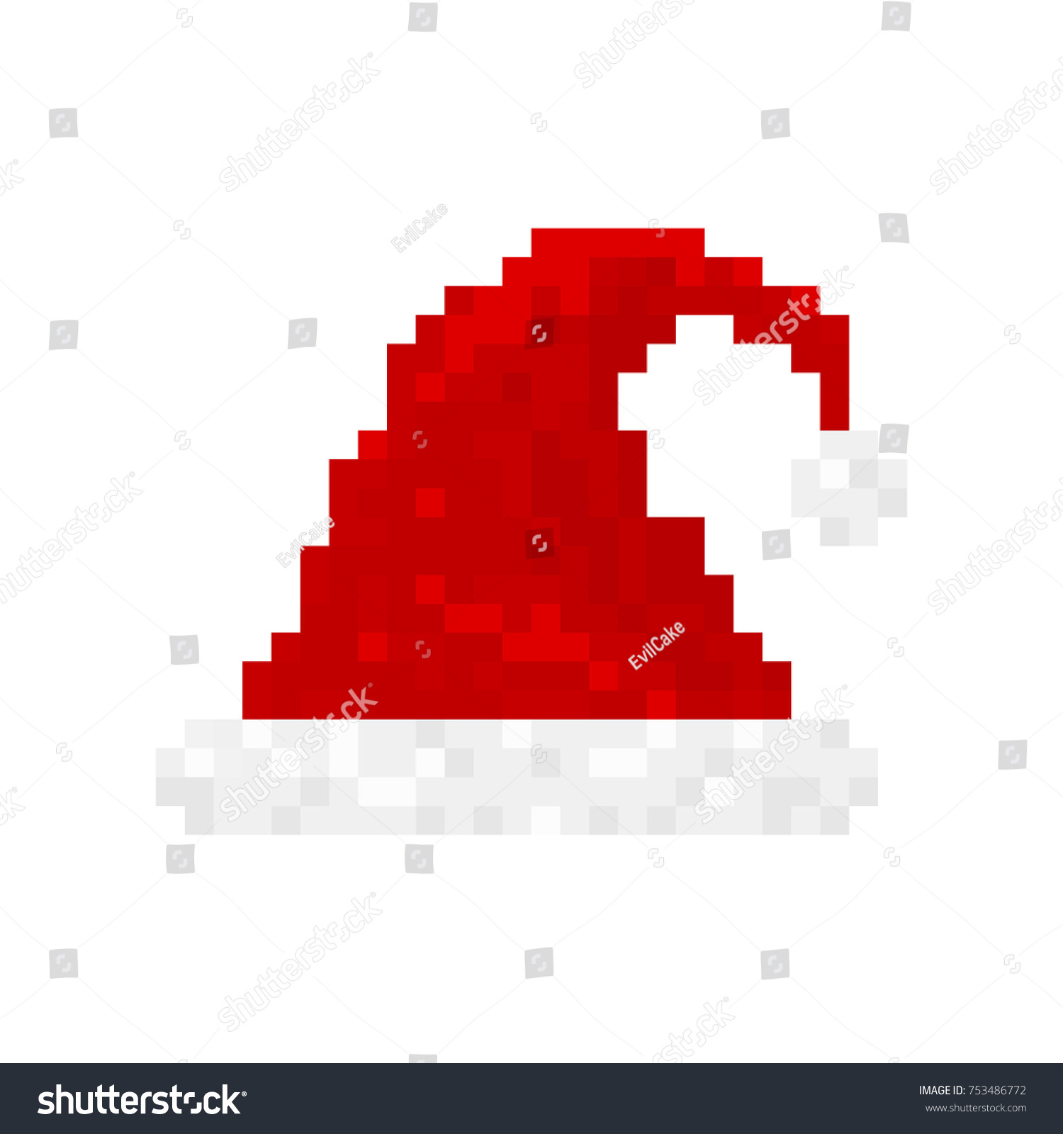 Pixel Santa Hat Games Applications Stock Vector Royalty Free
