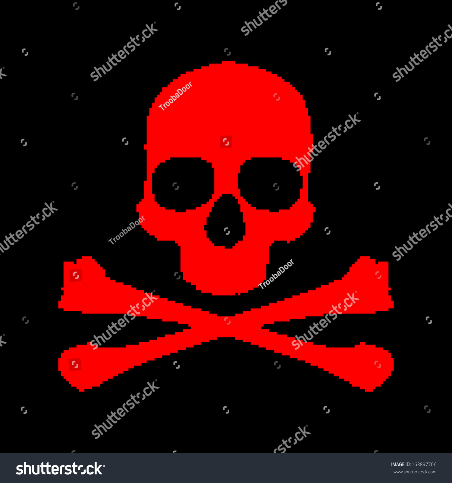 Pixel Skull Bones Stock Vector 163897706 - Shutterstock