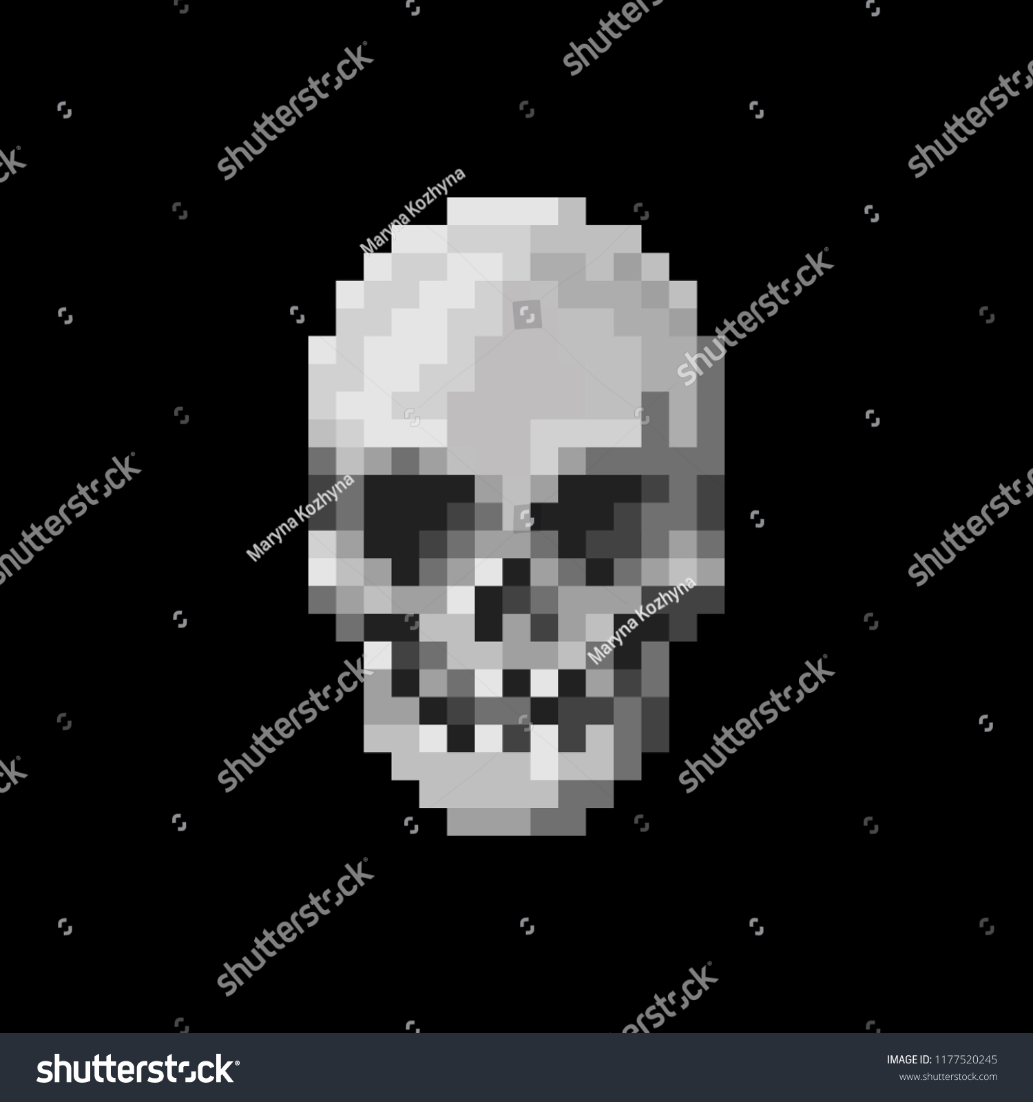 Pixel Skull Logo Vector Illustration On Stock Vector (Royalty Free ...