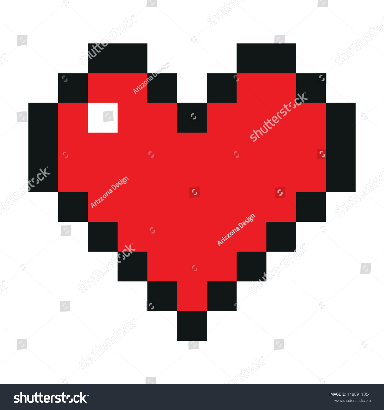 Pixel Vector Heart Red Pixelated Game Stock Vector (Royalty Free ...