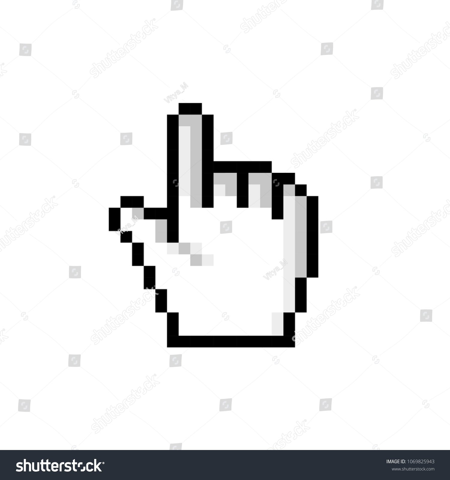 Pixelated Hand Cursor Icon Vector Stock Stock Vector (royalty Free 