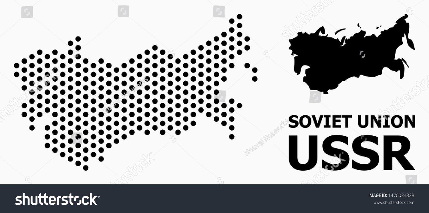 Pixelated Map Ussr Composition Solid Illustration Stock Vector (Royalty