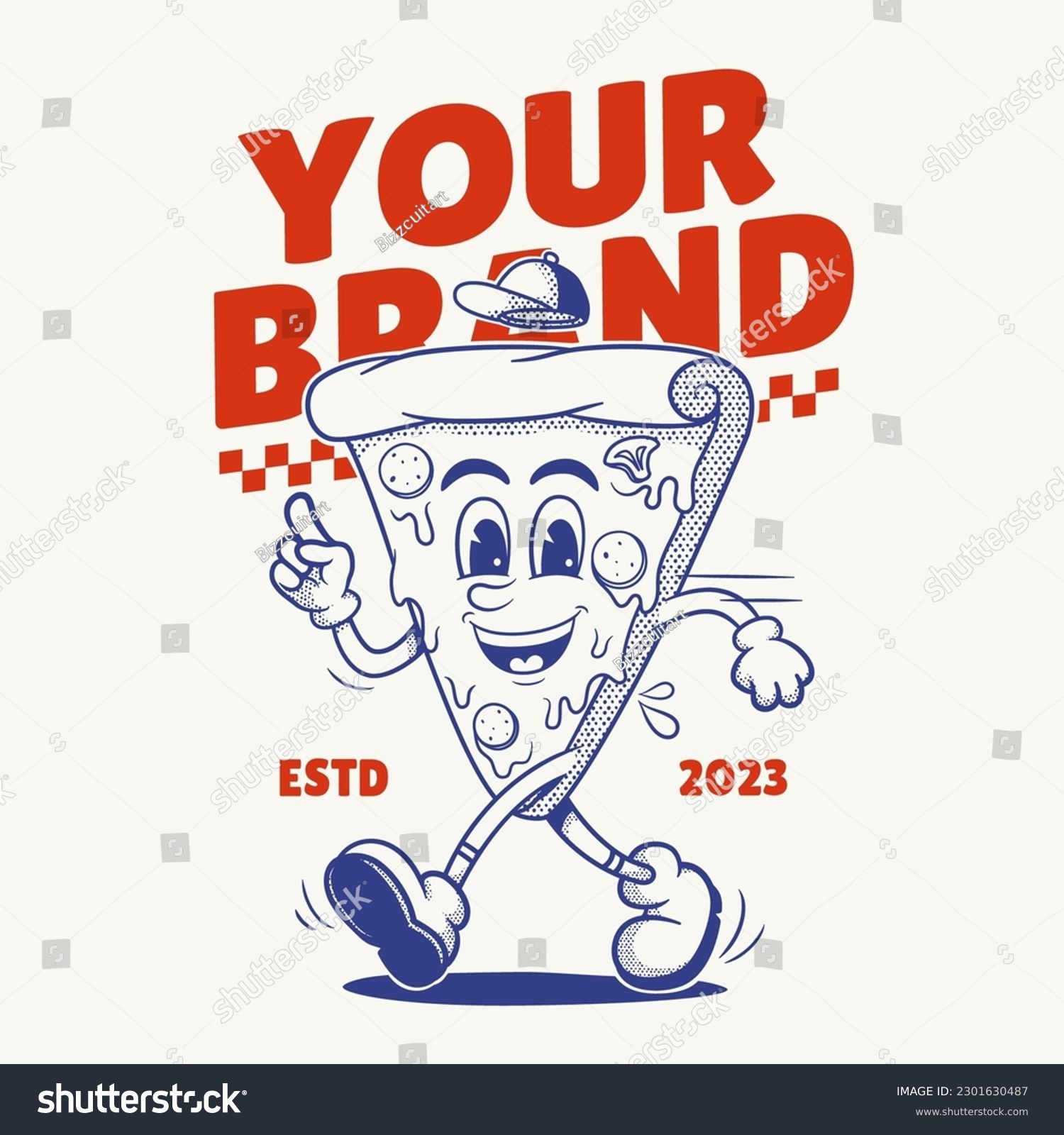 SVG of Pizza Character, Retro Mascot Character, vintage logo svg