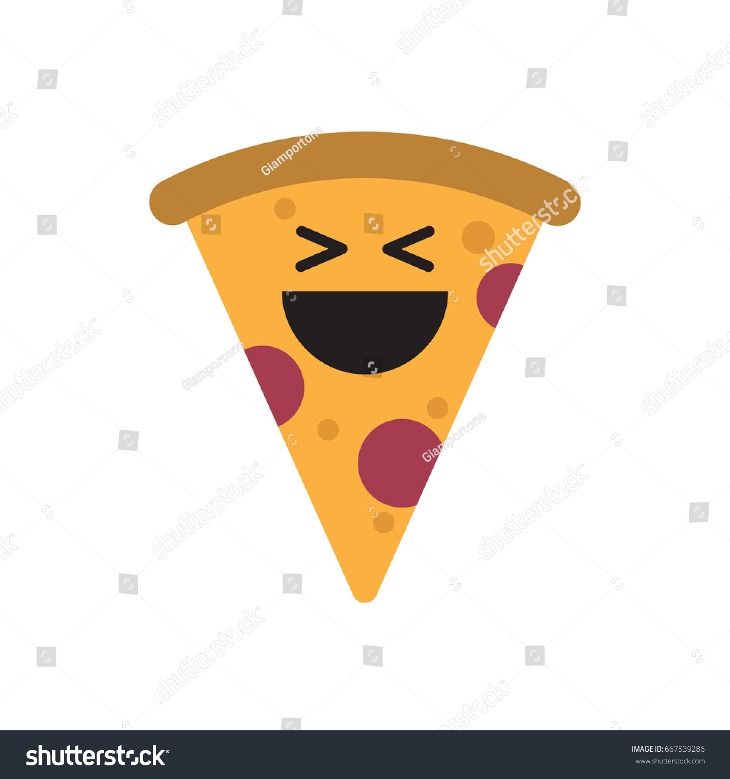 Pizza Emoticon Laugh Flat Design Vector Stock Vector (Royalty Free) 667539286