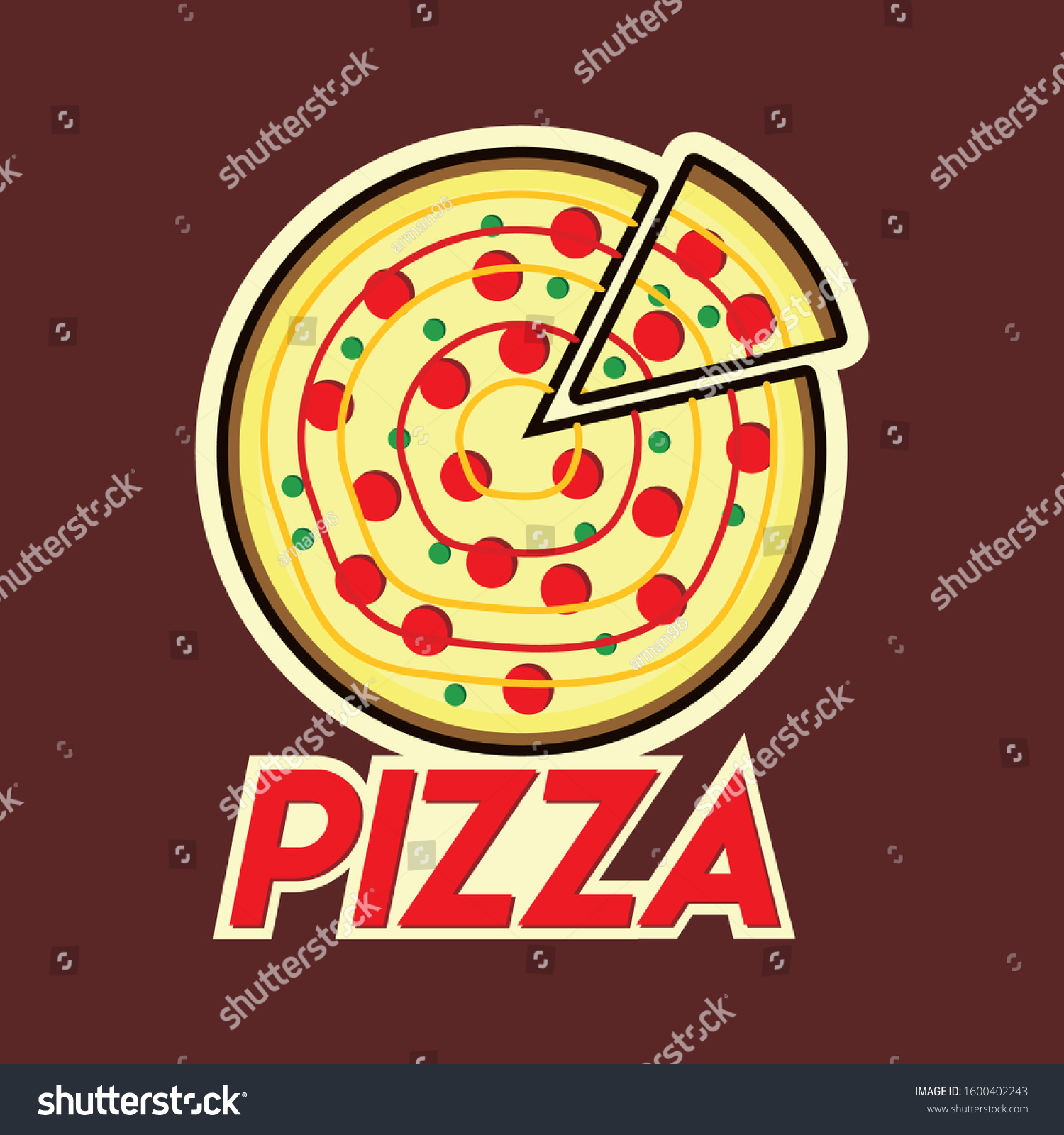 Pizza Logo Italian Food Vector Design Stock Vector (Royalty Free ...