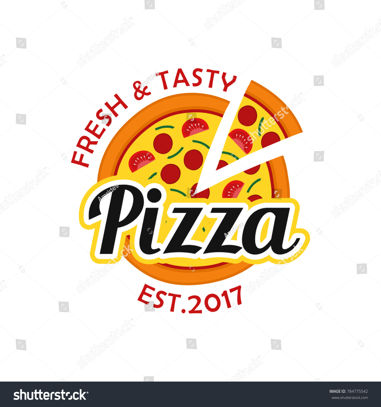 Pizza Logo Vector Design Template Stock Vector Royalty Free