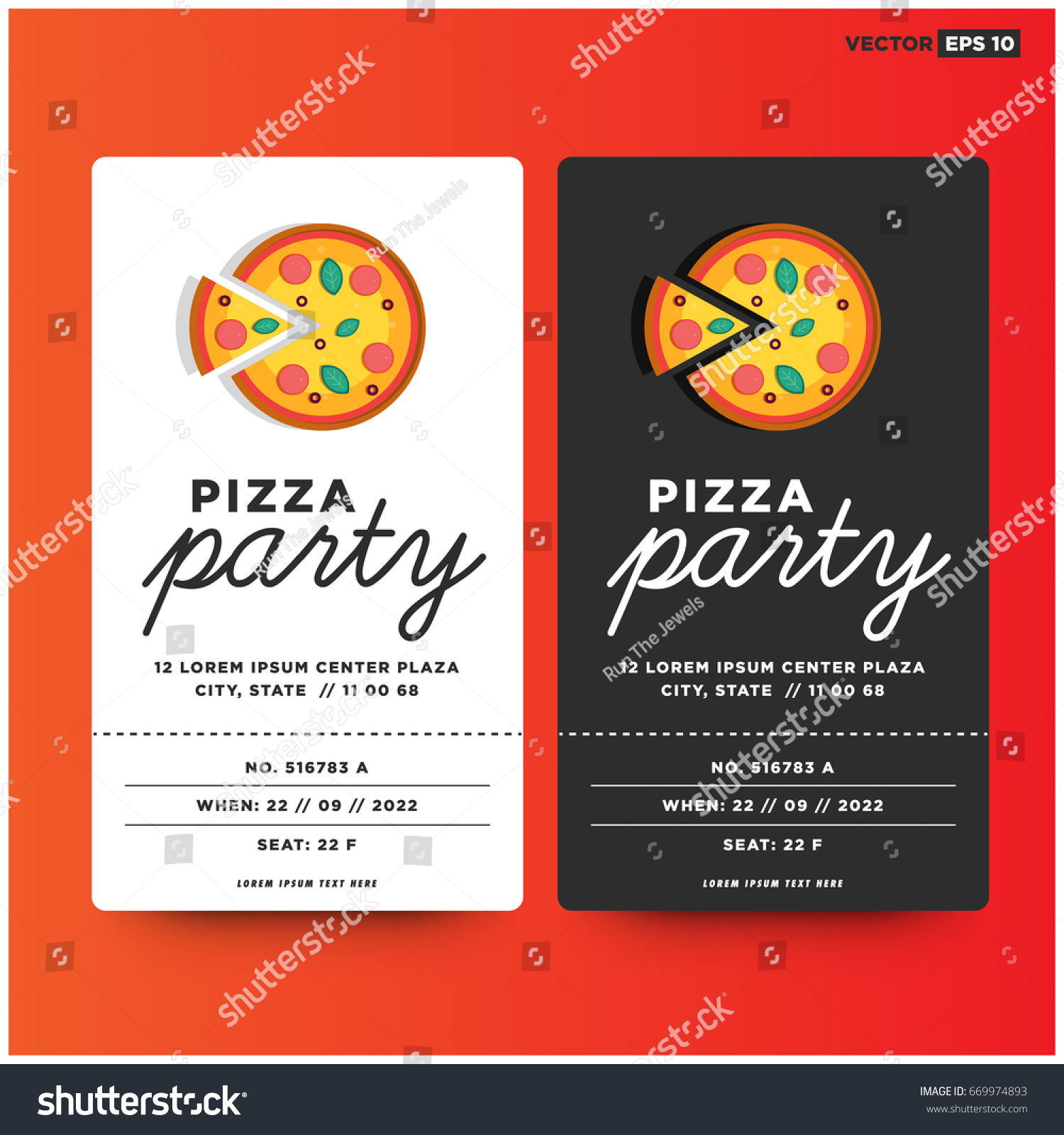Pizza Party Invitation Template Design Stock Vector (Royalty Free For Pizza Party Flyer Template Free