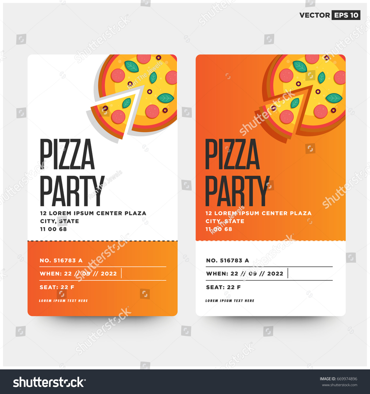 Pizza Party Invitations Template from image.shutterstock.com