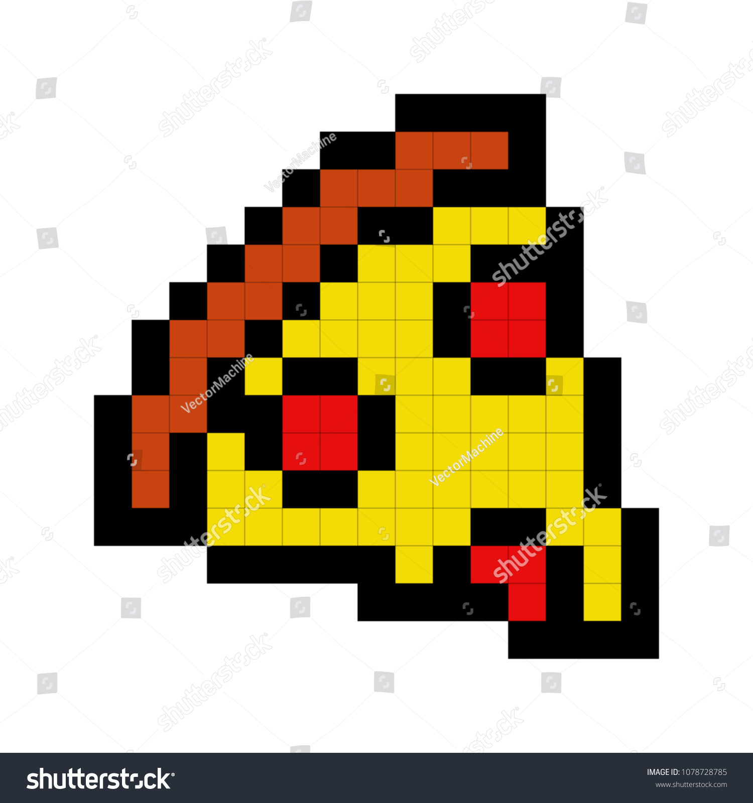 Pizza Pixel Art Piece Pizza Pixelated Stock Vector Royalty