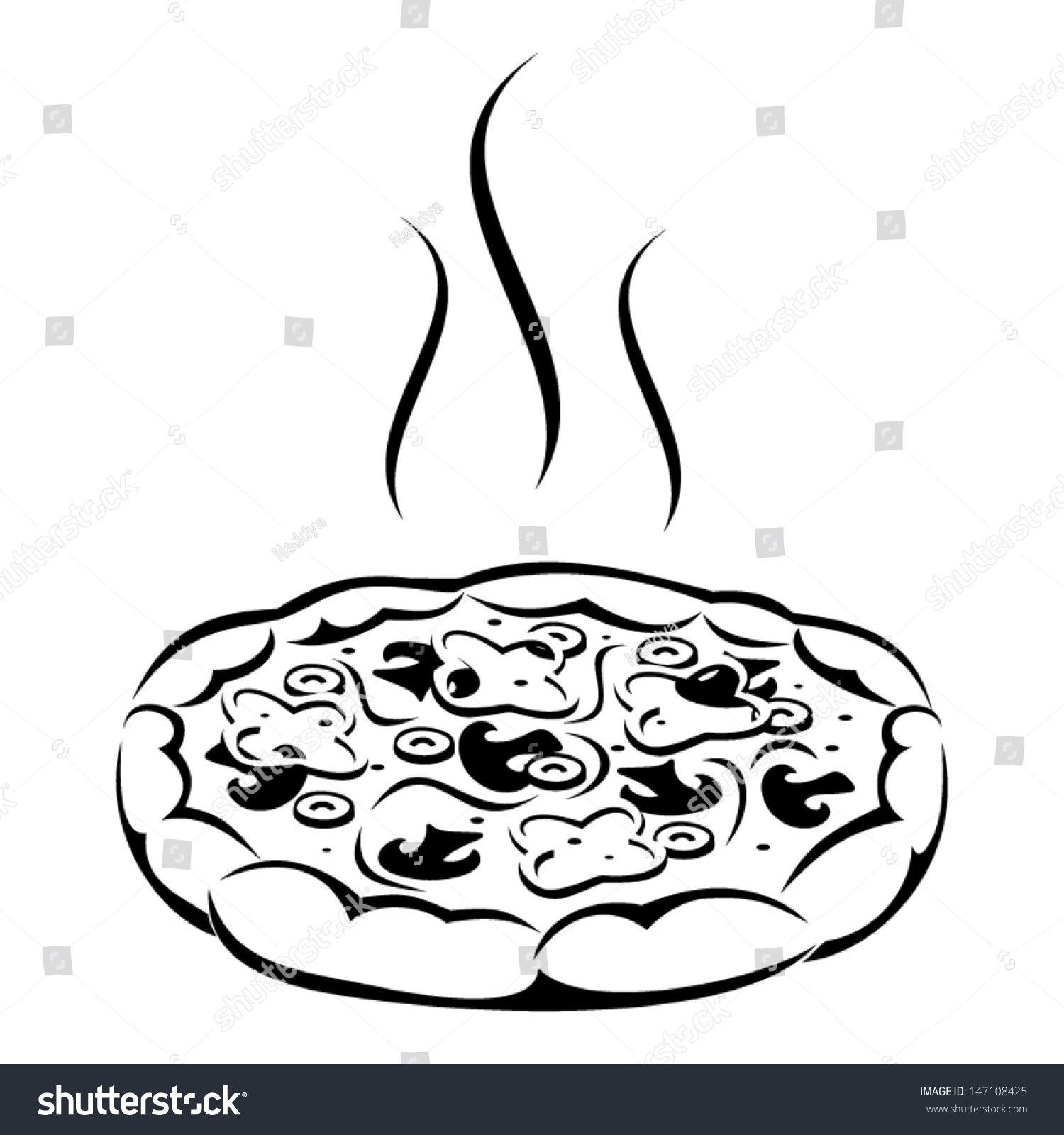 Pizza Vector Black Silhouette Stock Vector (Royalty Free) 147108425 ...