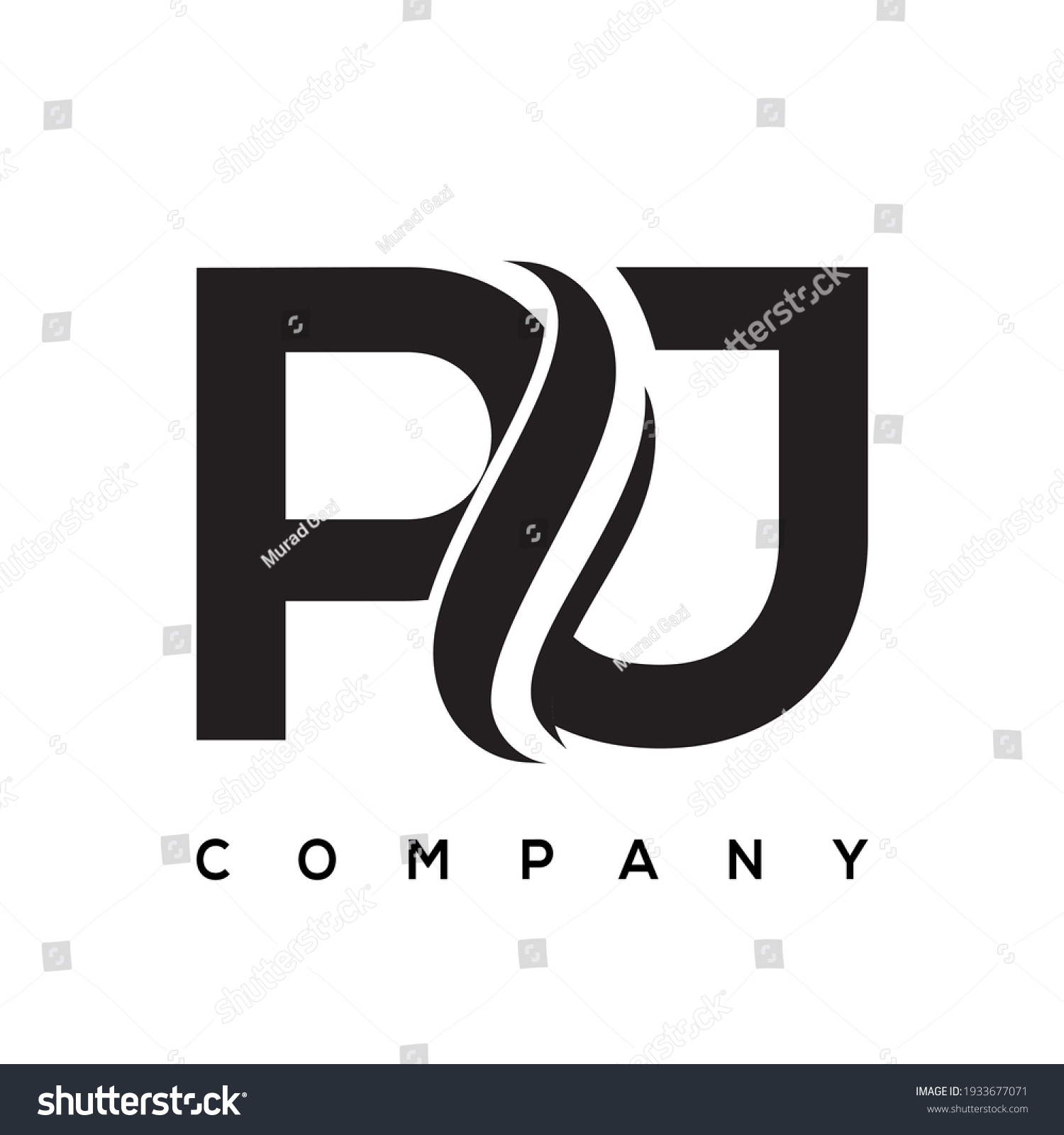 Pj Creative Letter Logo Design Stock Vector (Royalty Free) 1933677071 ...