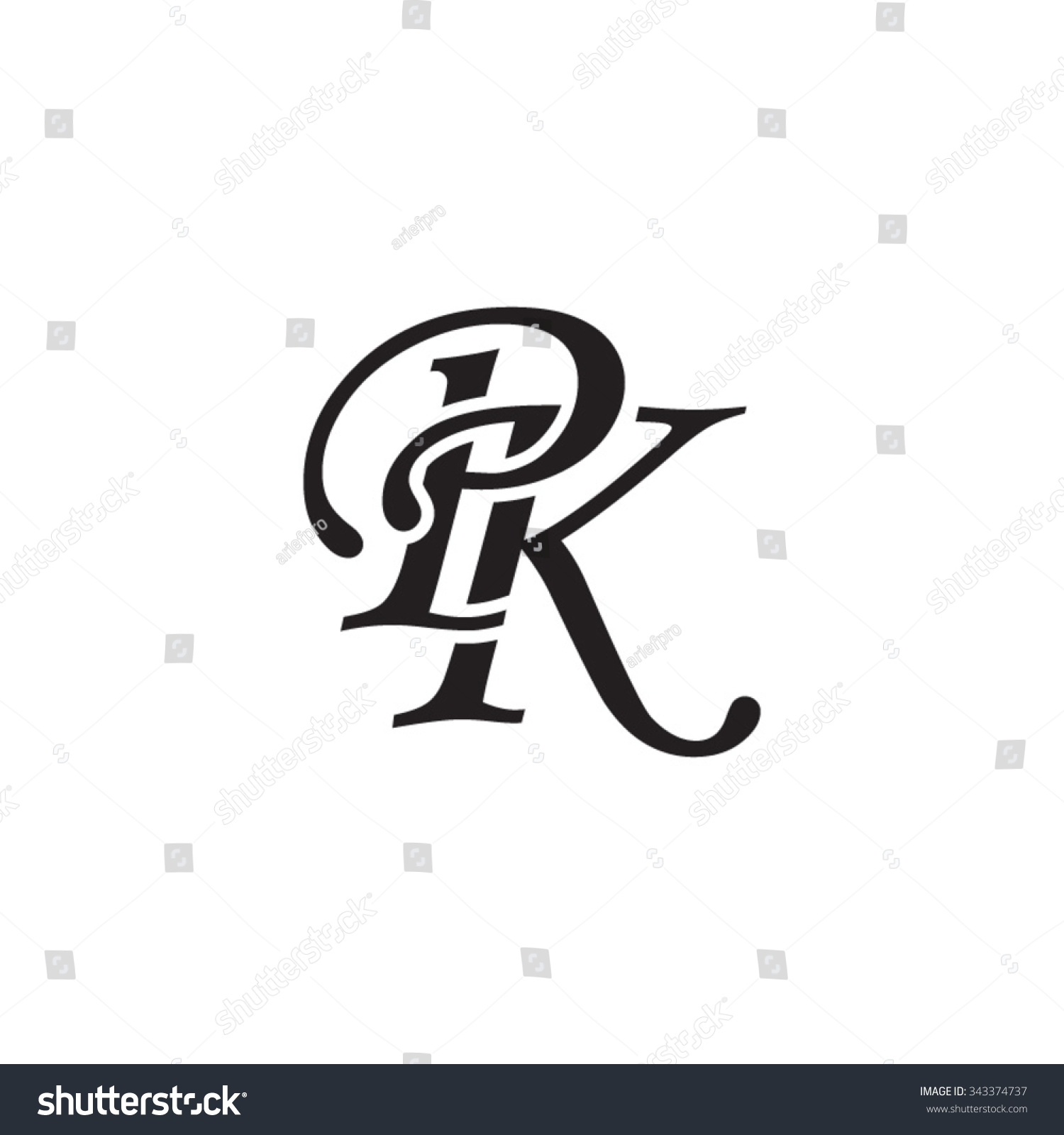 Pk Initial Monogram Logo Stock Vector 343374737 - Shutterstock