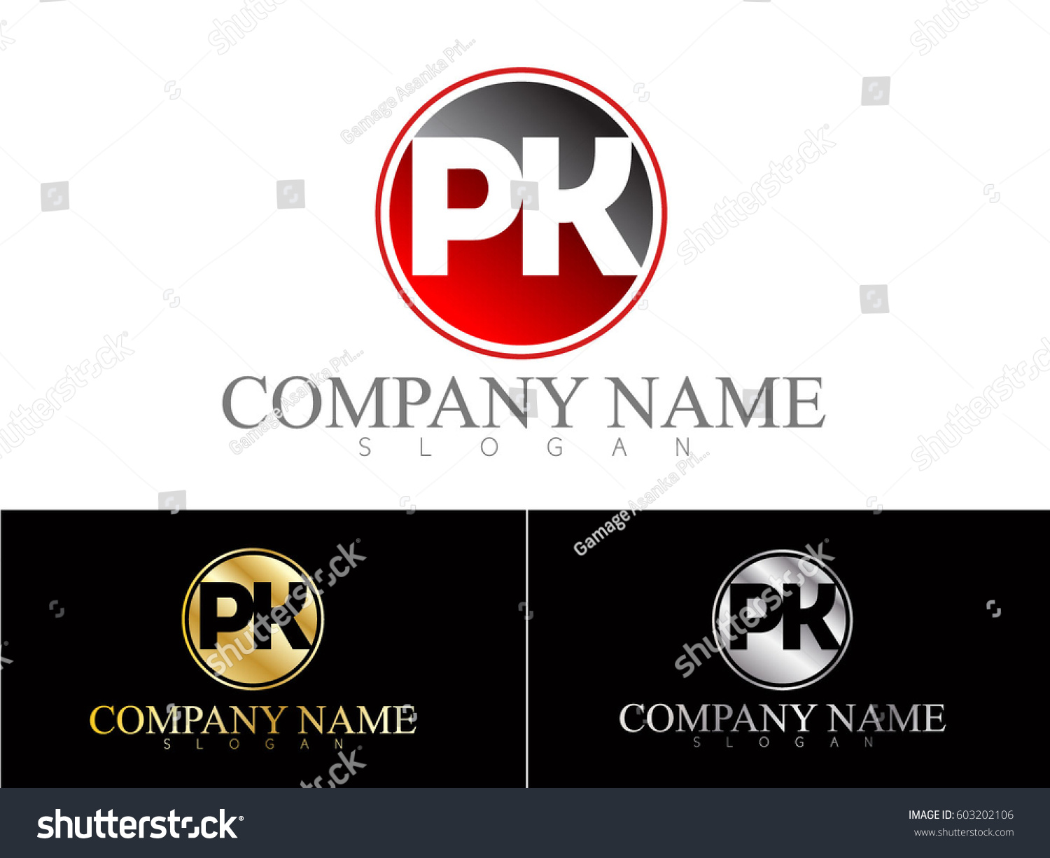 Pk Logo Design Stock Vector (Royalty Free) 603202106