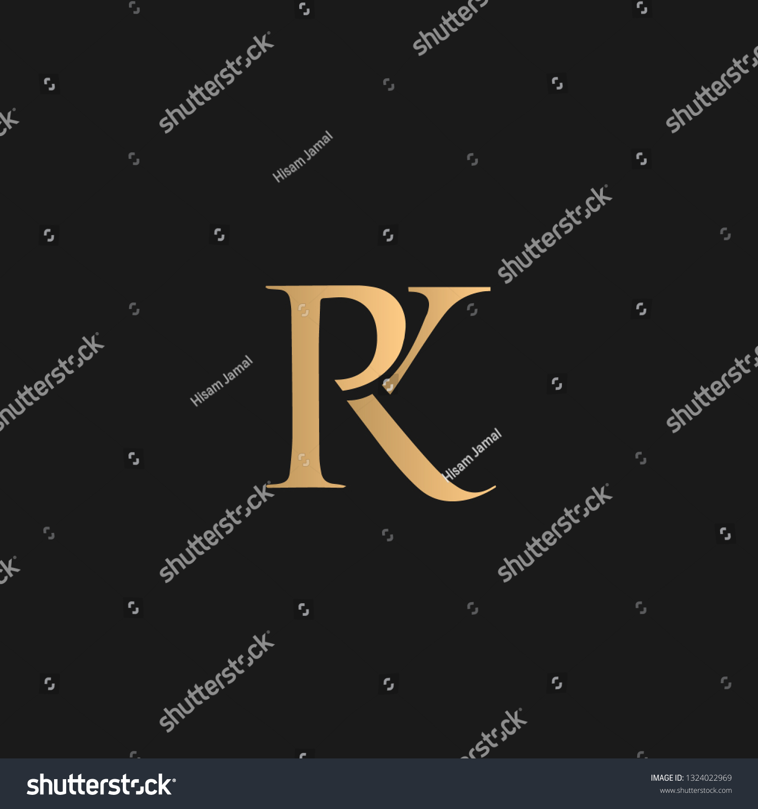 Pk Prk Kp Logo Vector Golden Stock Vector Royalty Free